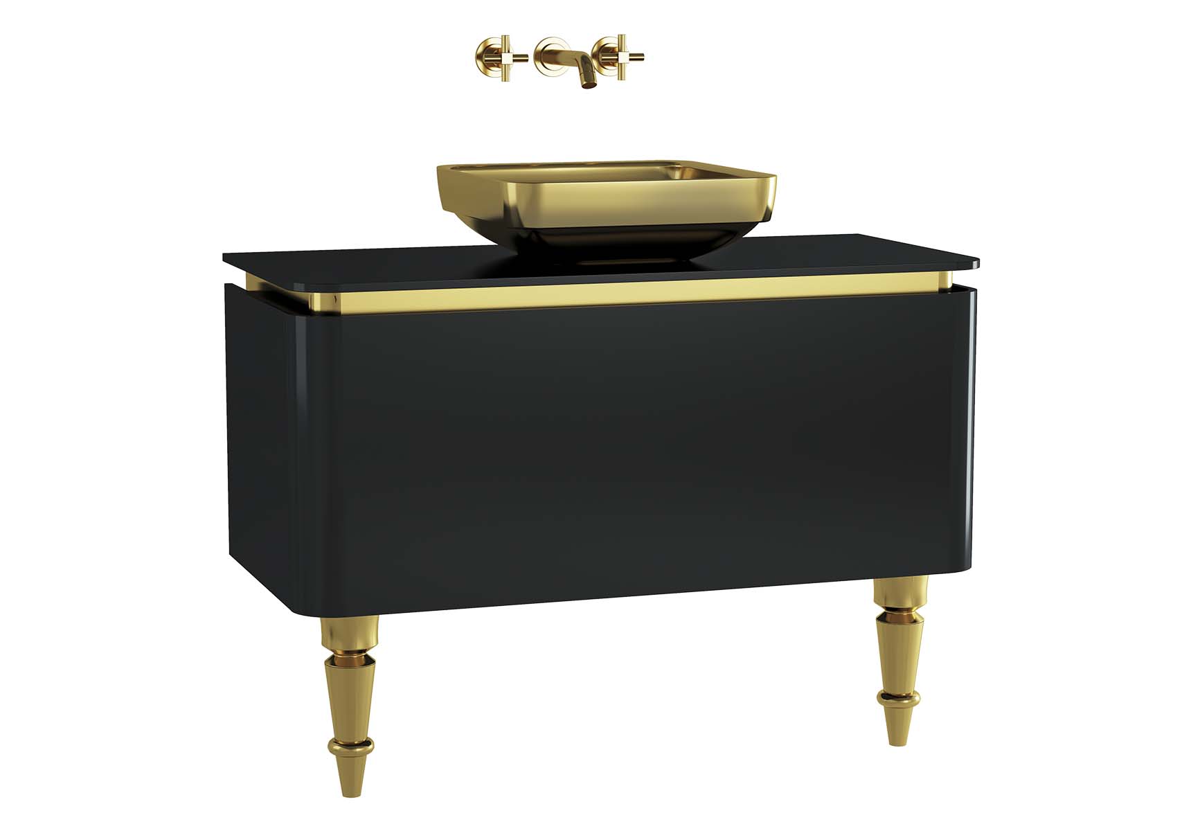 Gala Classic Washbasin Unit 100 cm Black-Gold