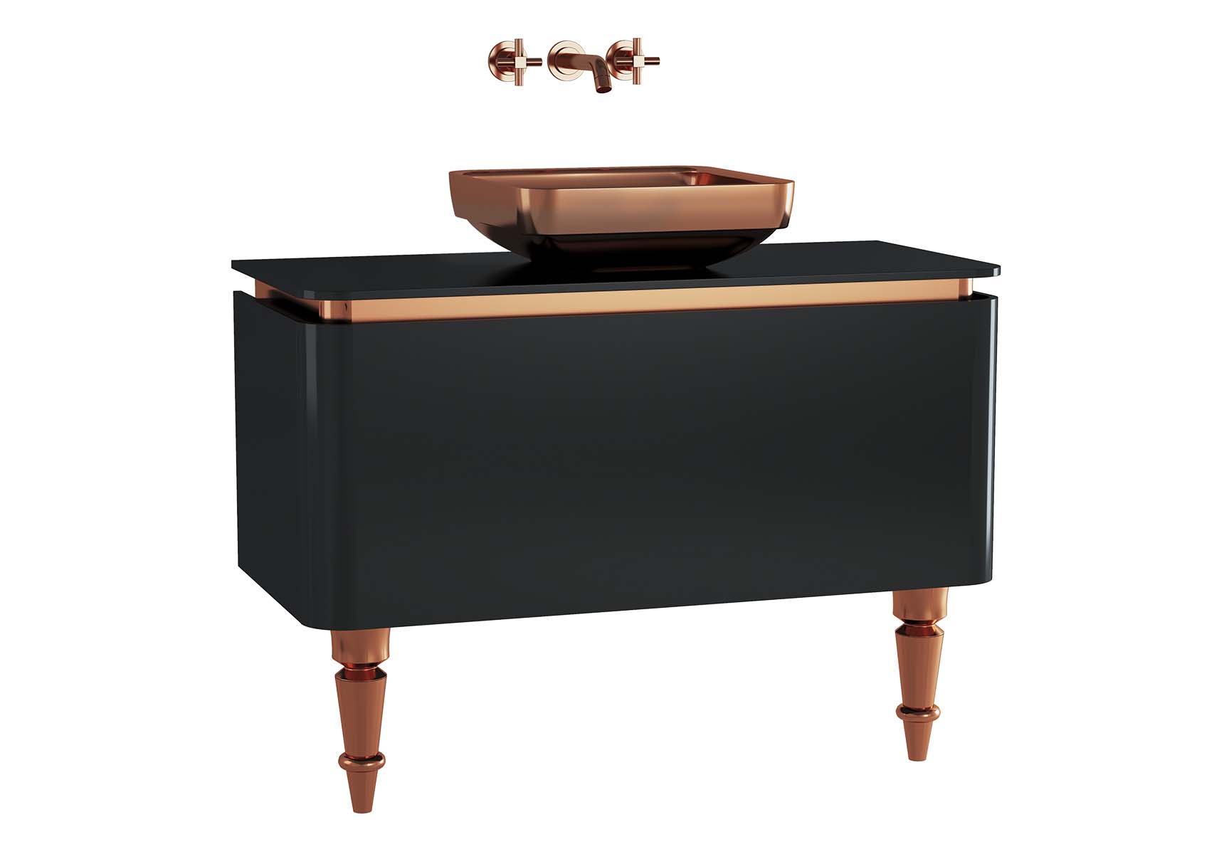 Gala Classic Washbasin Unit 100 cm Black-Copper