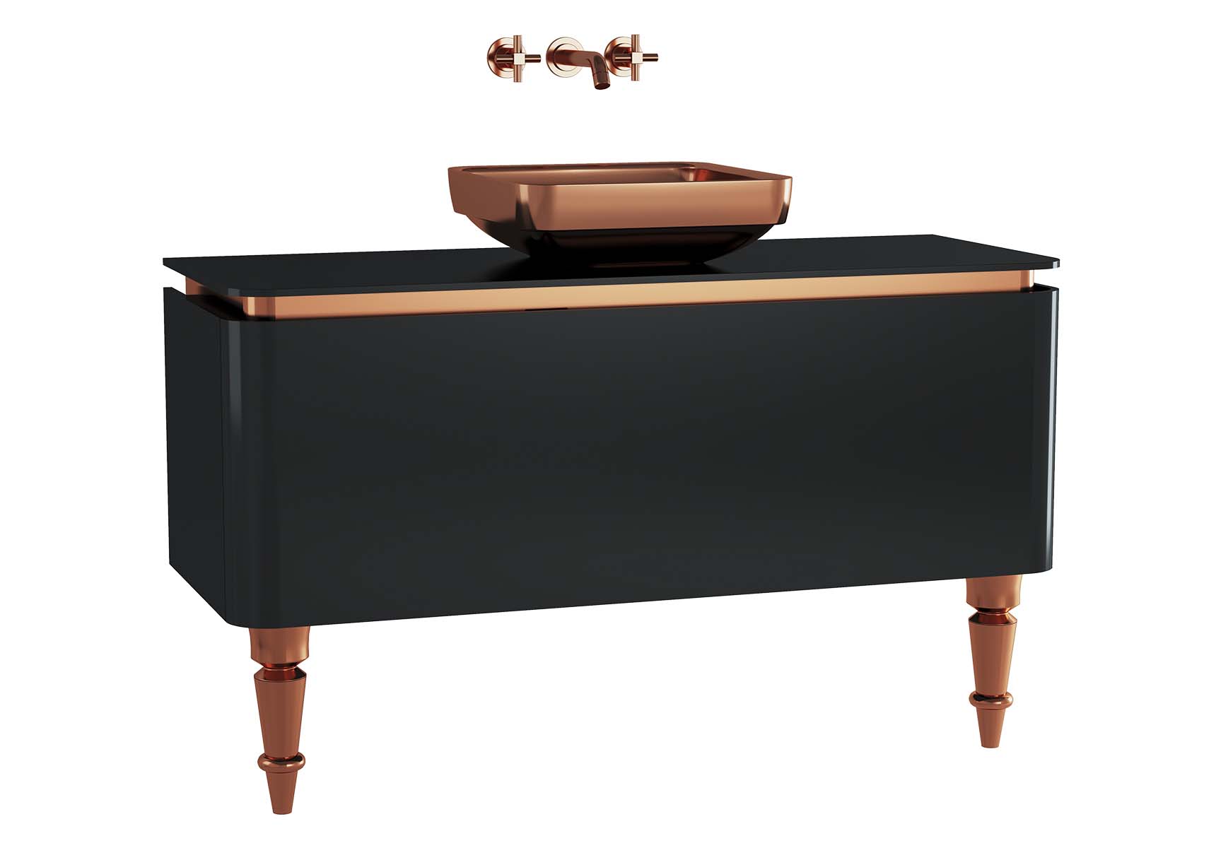 Gala Classic Washbasin Unit 120 cm Black-Copper