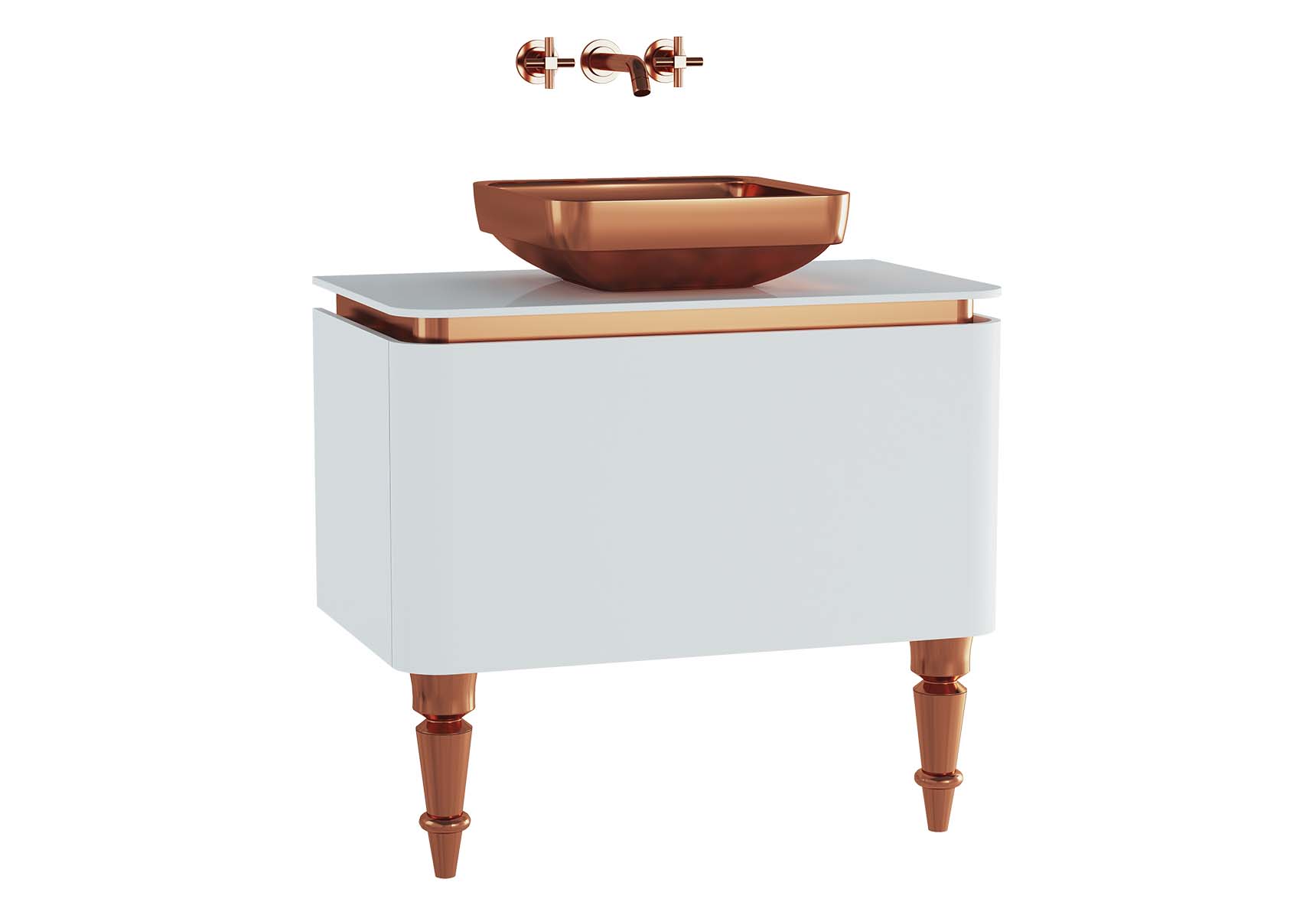 Gala Classic Washbasin Unit 80 cm White-Copper