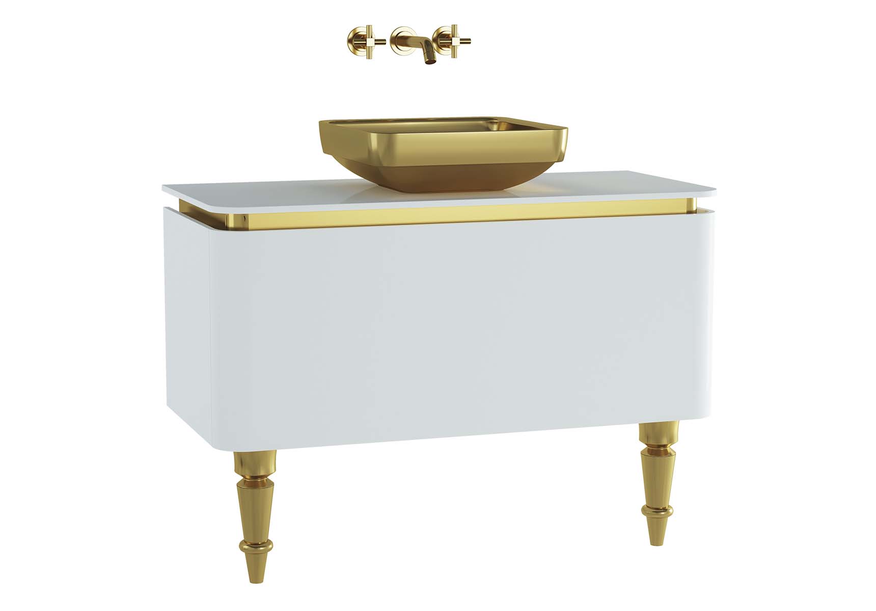 Gala Classic Washbasin Unit 100 cm White-Gold