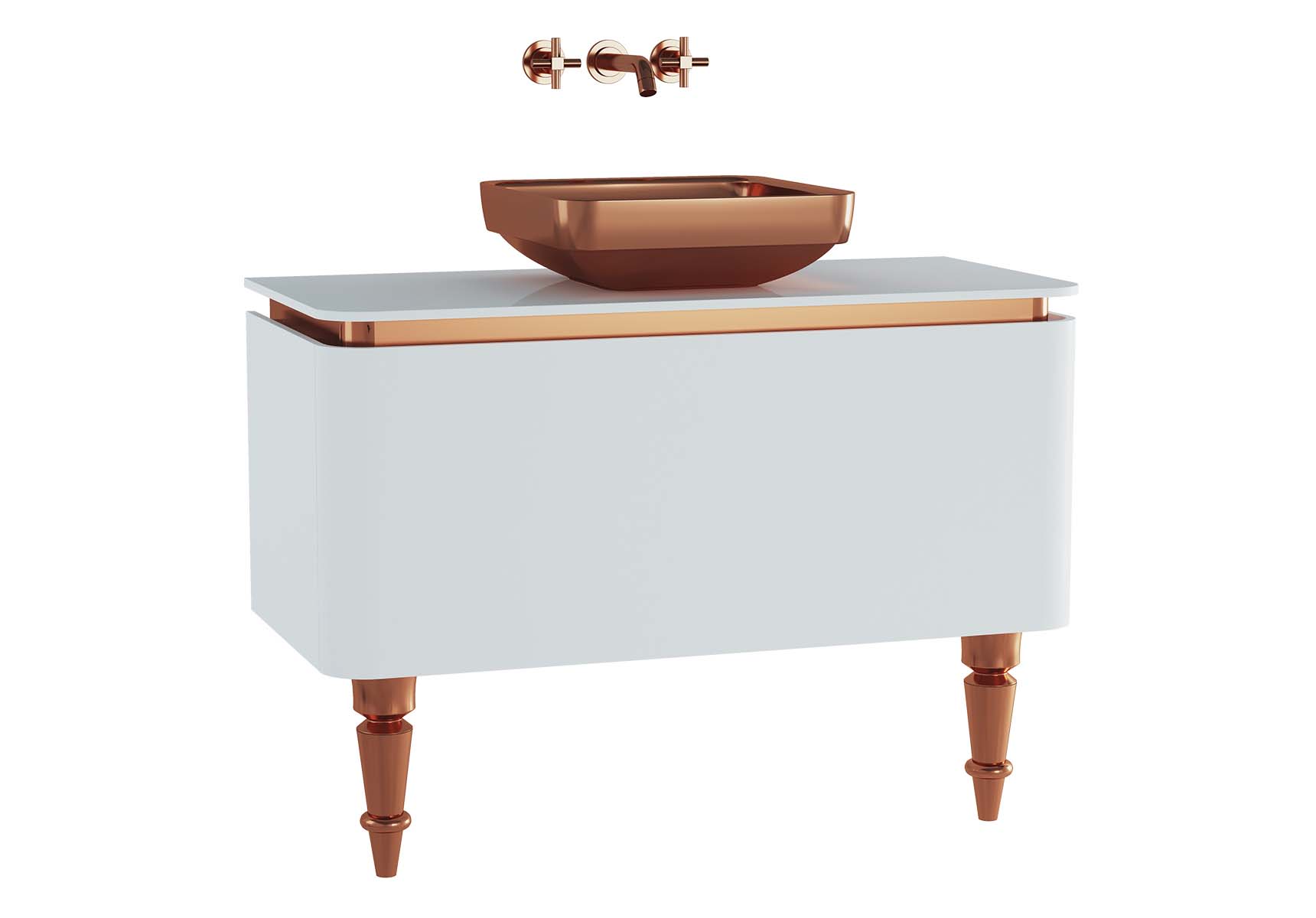 Gala Classic Washbasin Unit 100 cm White-Copper