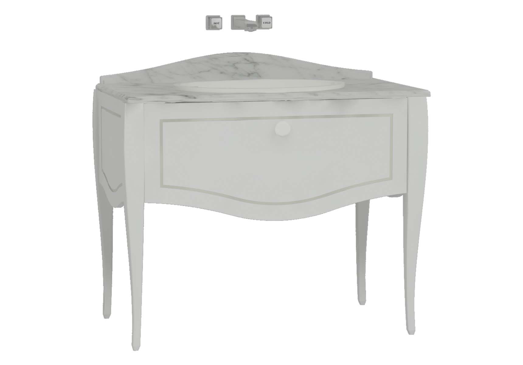 Elegance Washbasin Unit 100 cm, Matte White, Countertop Basin