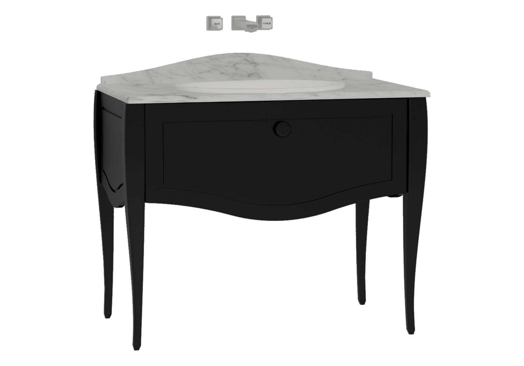 Elegance Washbasin Unit 100 cm, Matte Black, Countertop Basin