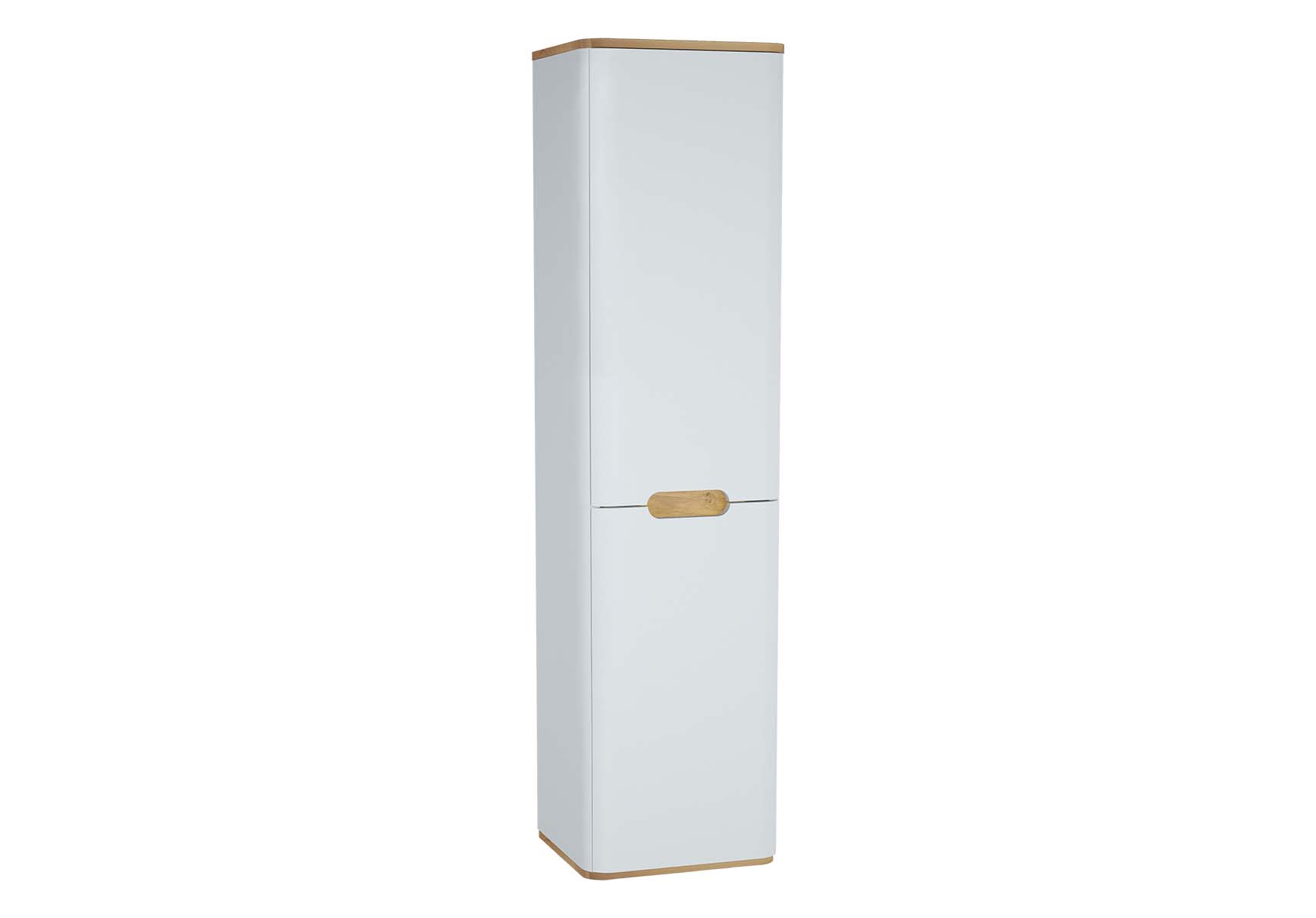 Sento Tall Unit, 40 cm, with laundry basket, without legs, Matte White, left