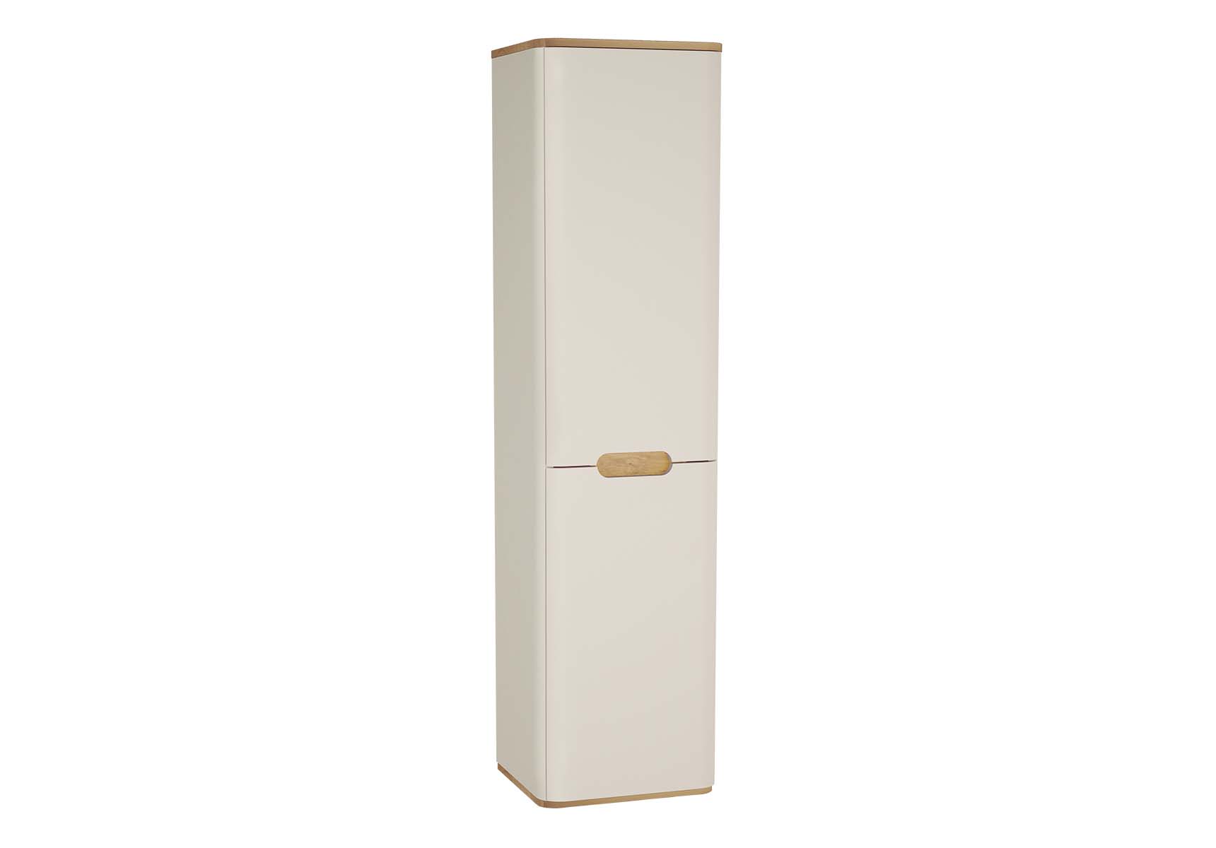 Sento Tall Unit, 40 cm, with laundry basket, without legs, Matte Cream, left