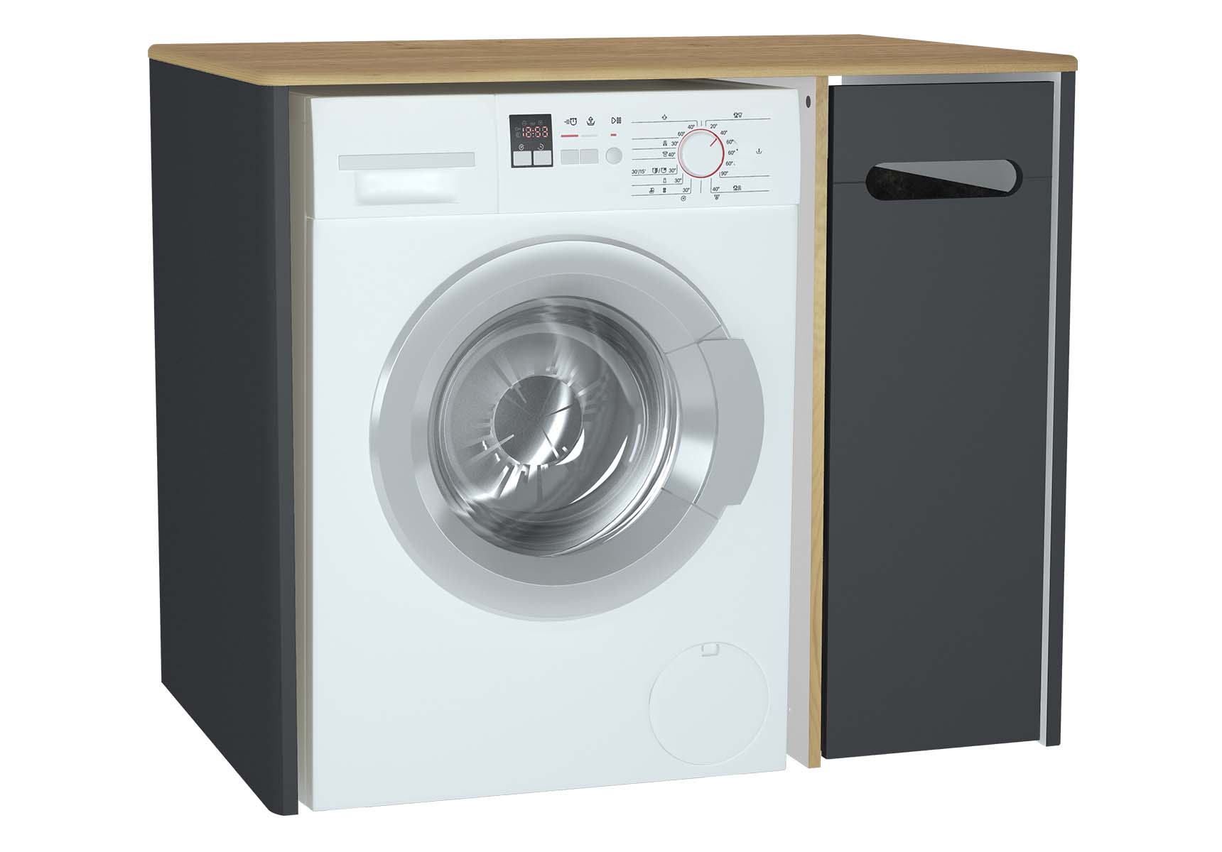 Sento Laundry Unit, 105 cm, Matte Anthracite, right