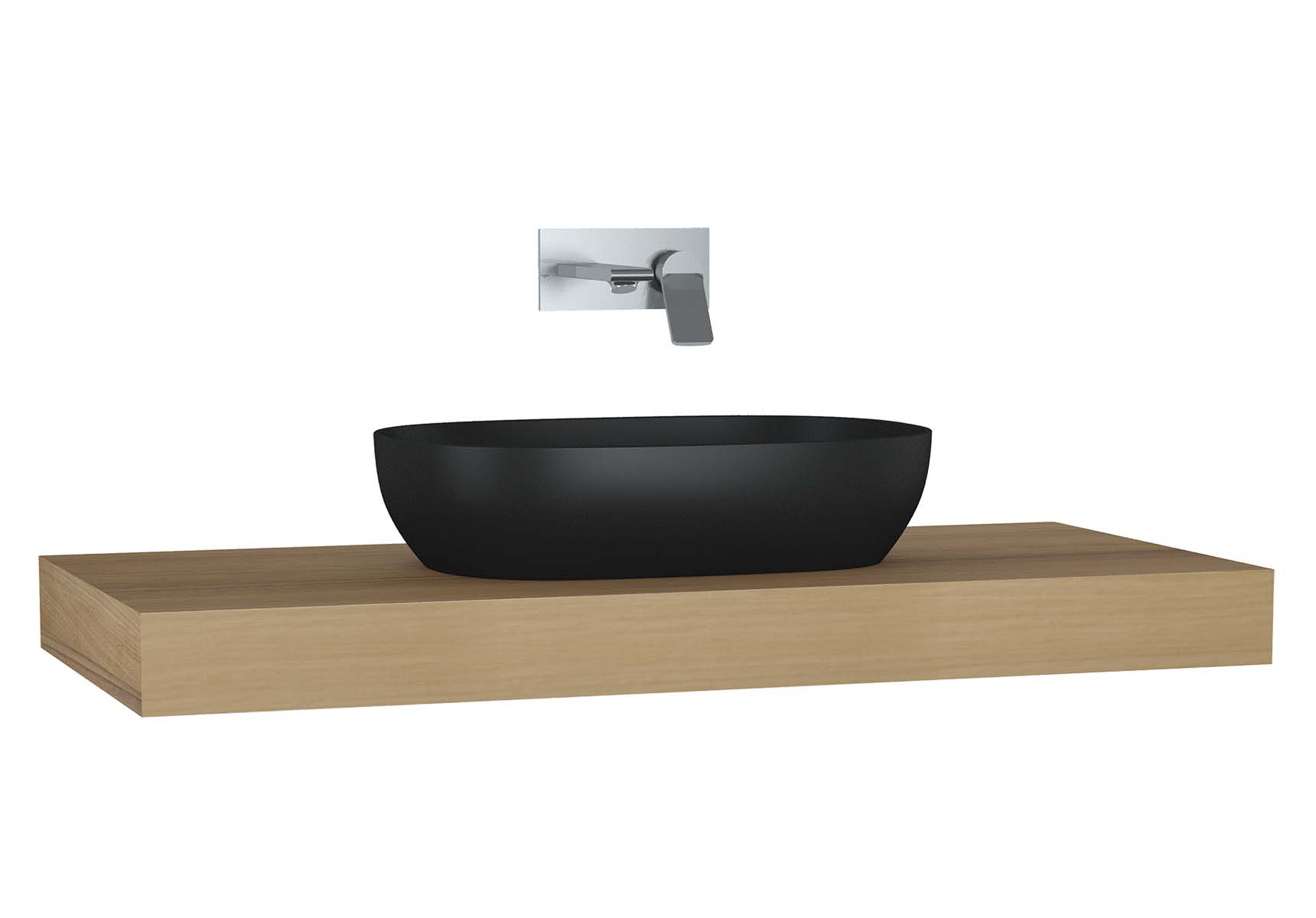 Memoria Black & White Thick Counter, 120 cm, Patterned Oak