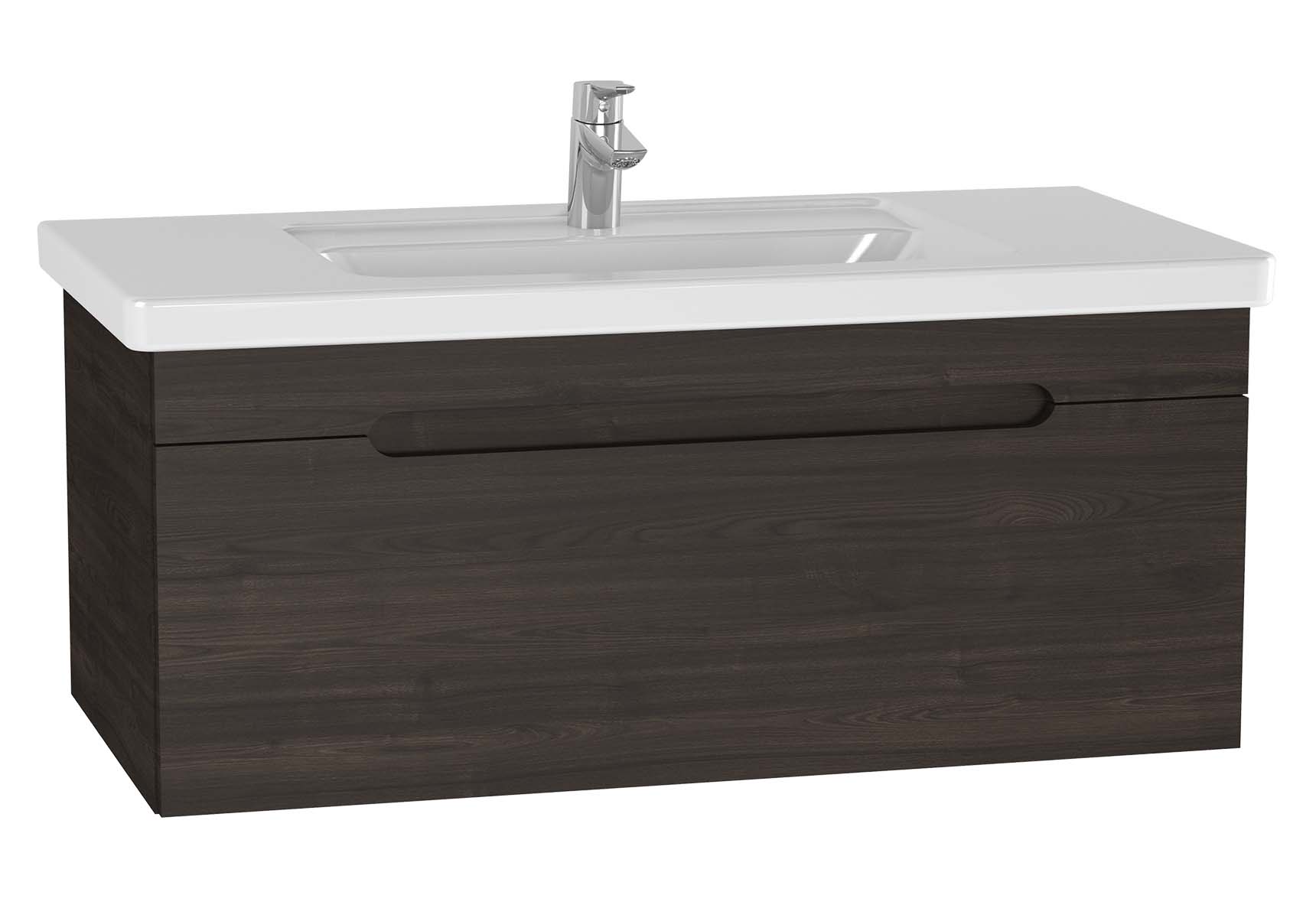 Folda Washbasin Unit, 100 cm, with vanity washbasin, Grey Oak Decor