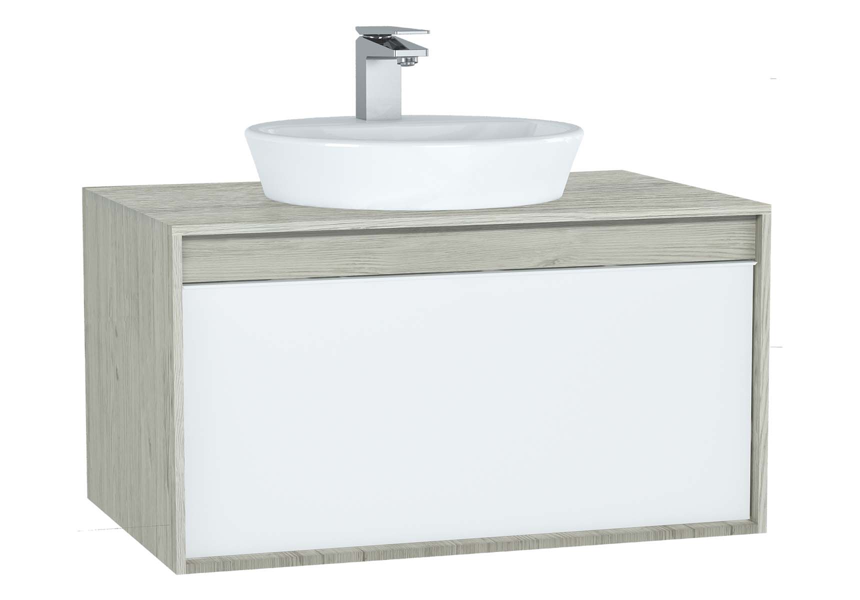 Metropole Washbasin Unit, 80 cm, with 1 drawer, Silver Oak