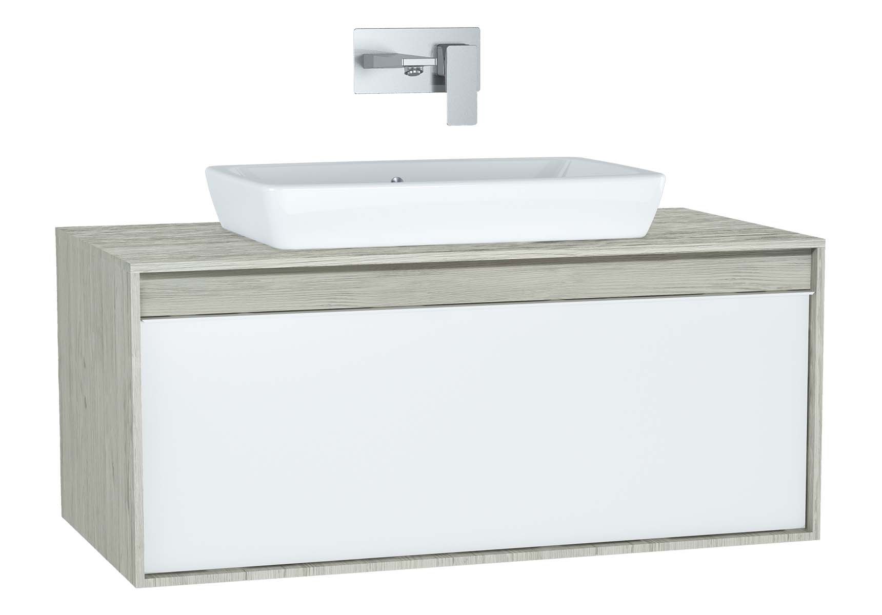Metropole Washbasin Unit, 100 cm, with 1 drawer, Silver Oak