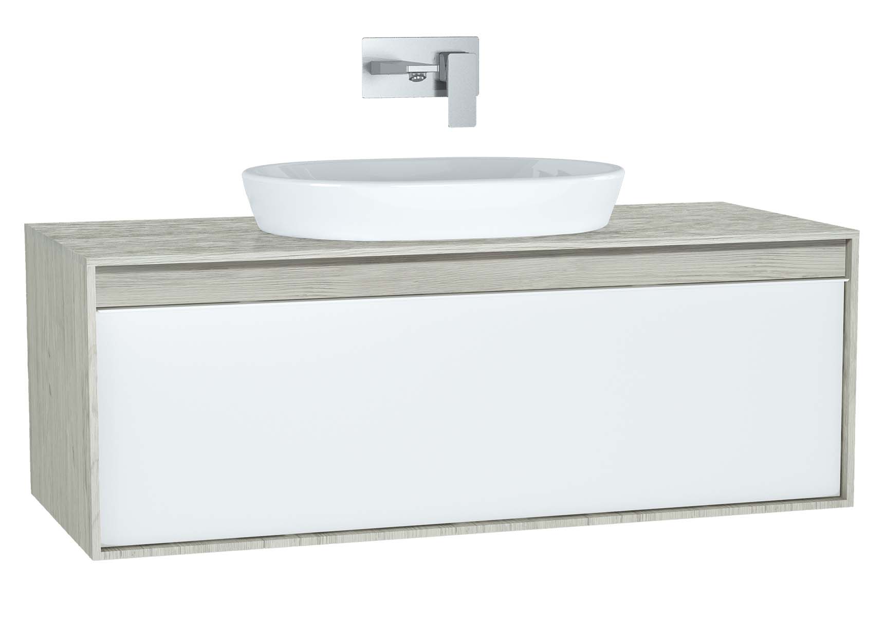 Metropole Washbasin Unit, 120 cm, with 1 drawer, Silver Oak