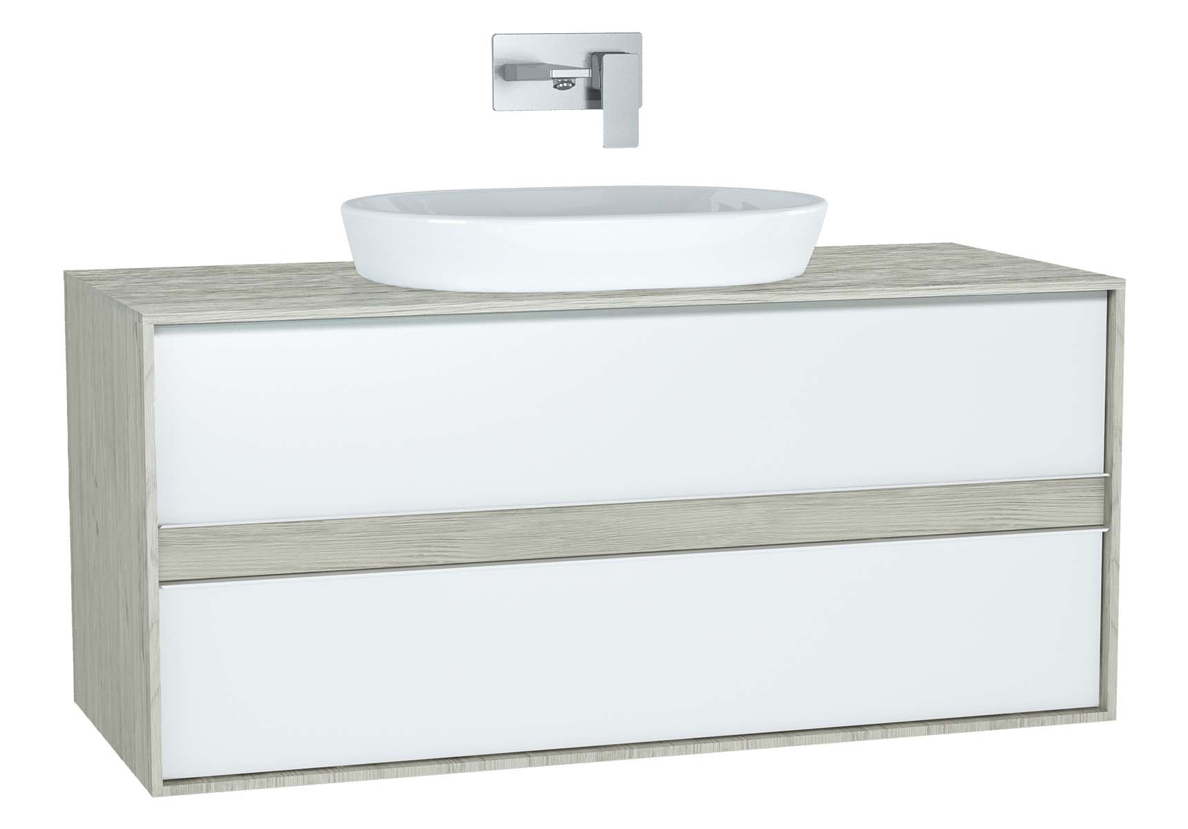 Metropole Washbasin Unit, 120 cm, with 2 drawers, Silver Oak