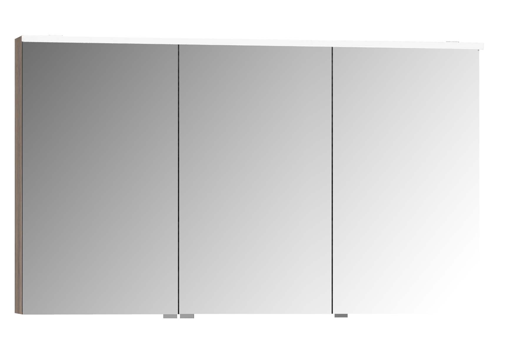 Premium Mirror Cabinet, 120 cm, Patterned Black Oak