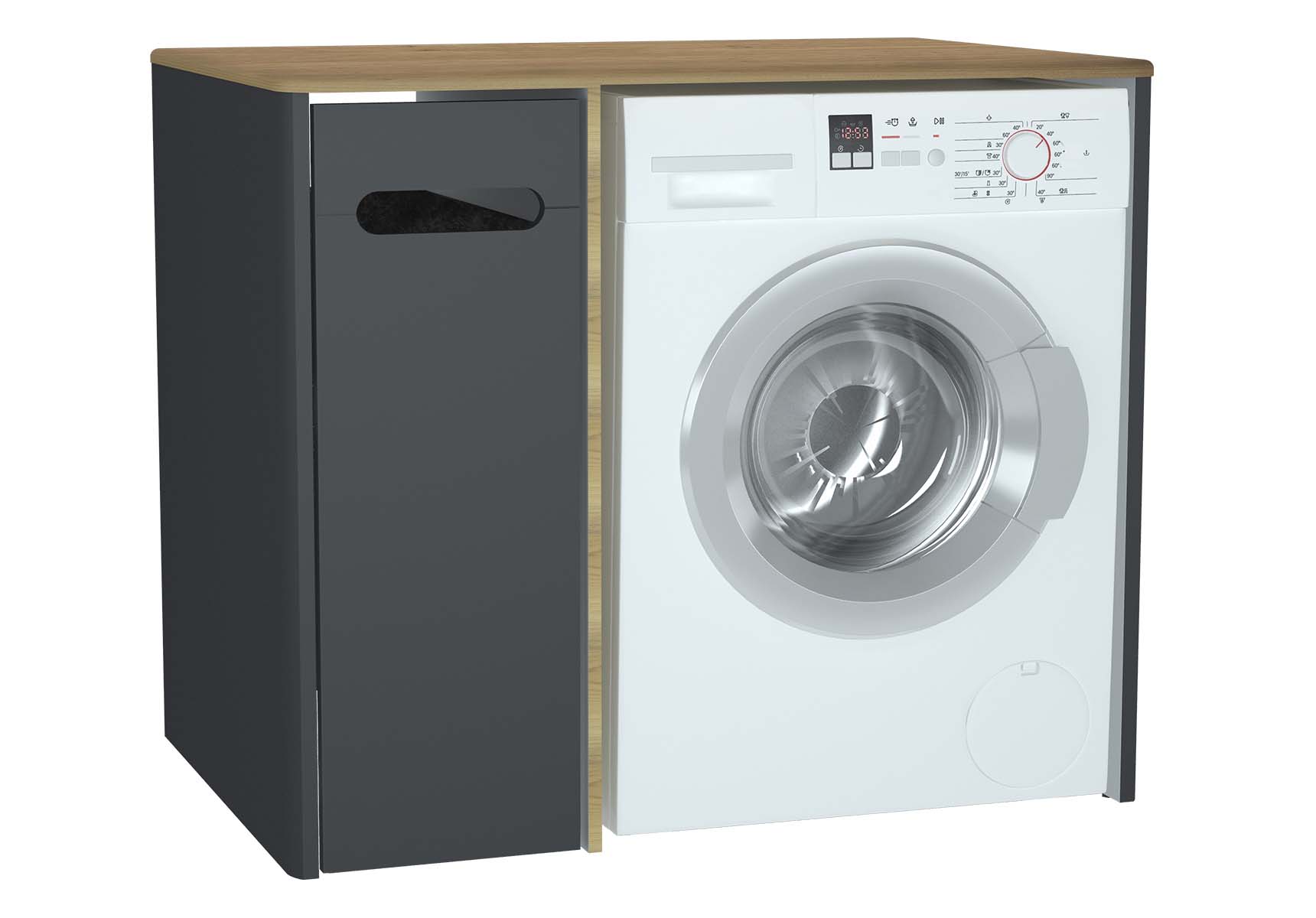 Sento Laundry Unit, 105 cm, Matte Anthracite, left