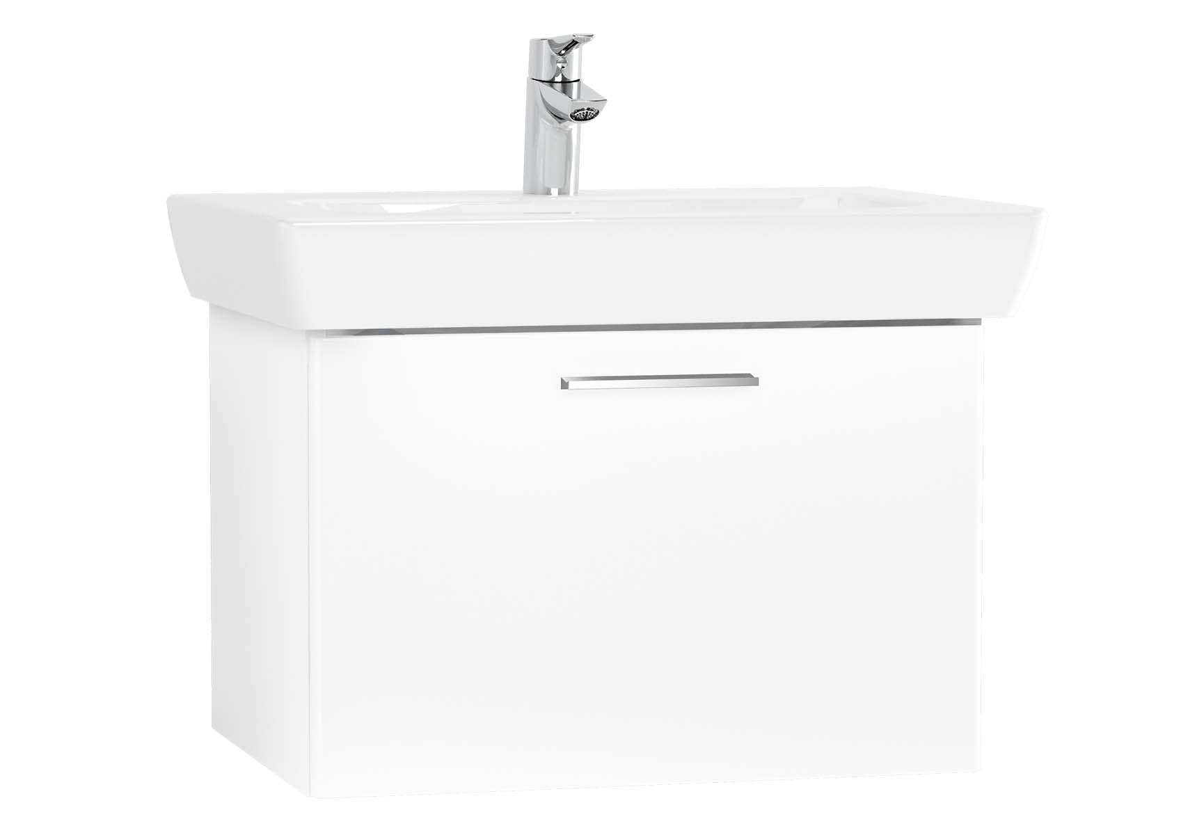 S20 Washbasin Unit, 65 cm, with 1 drawer, White High Gloss