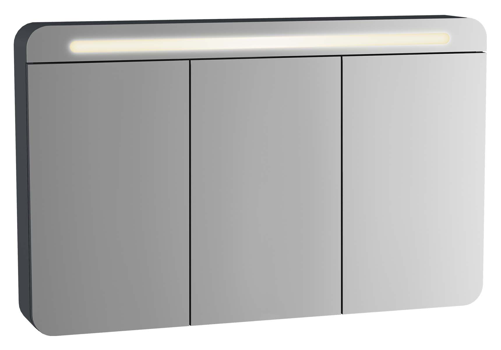 Sento Illuminated Mirror Cabinet, 120 cm, Matte Anthracite