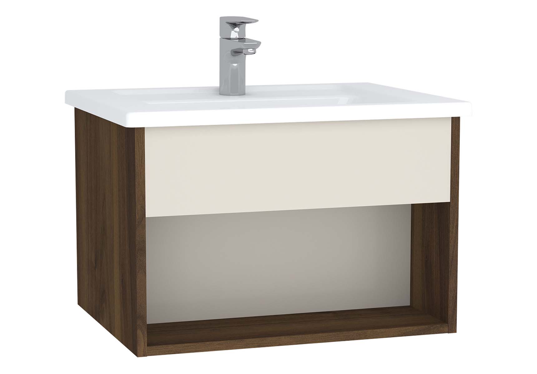 Integra Hotel Unit, 60 cm, with vanity basin, Cashmere & Metallic Walnut