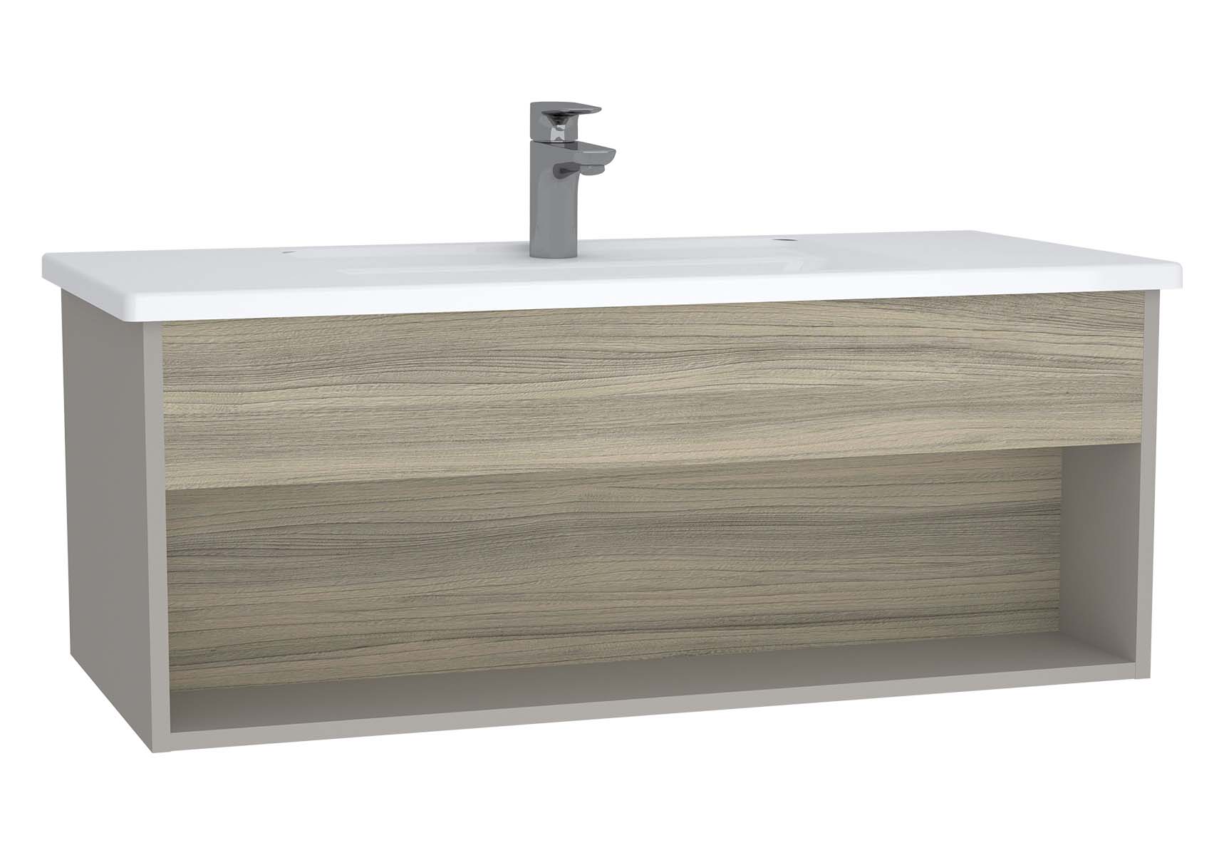 Integra Hotel Unit, 100 cm, with vanity basin, Grey Elm & Gritstone