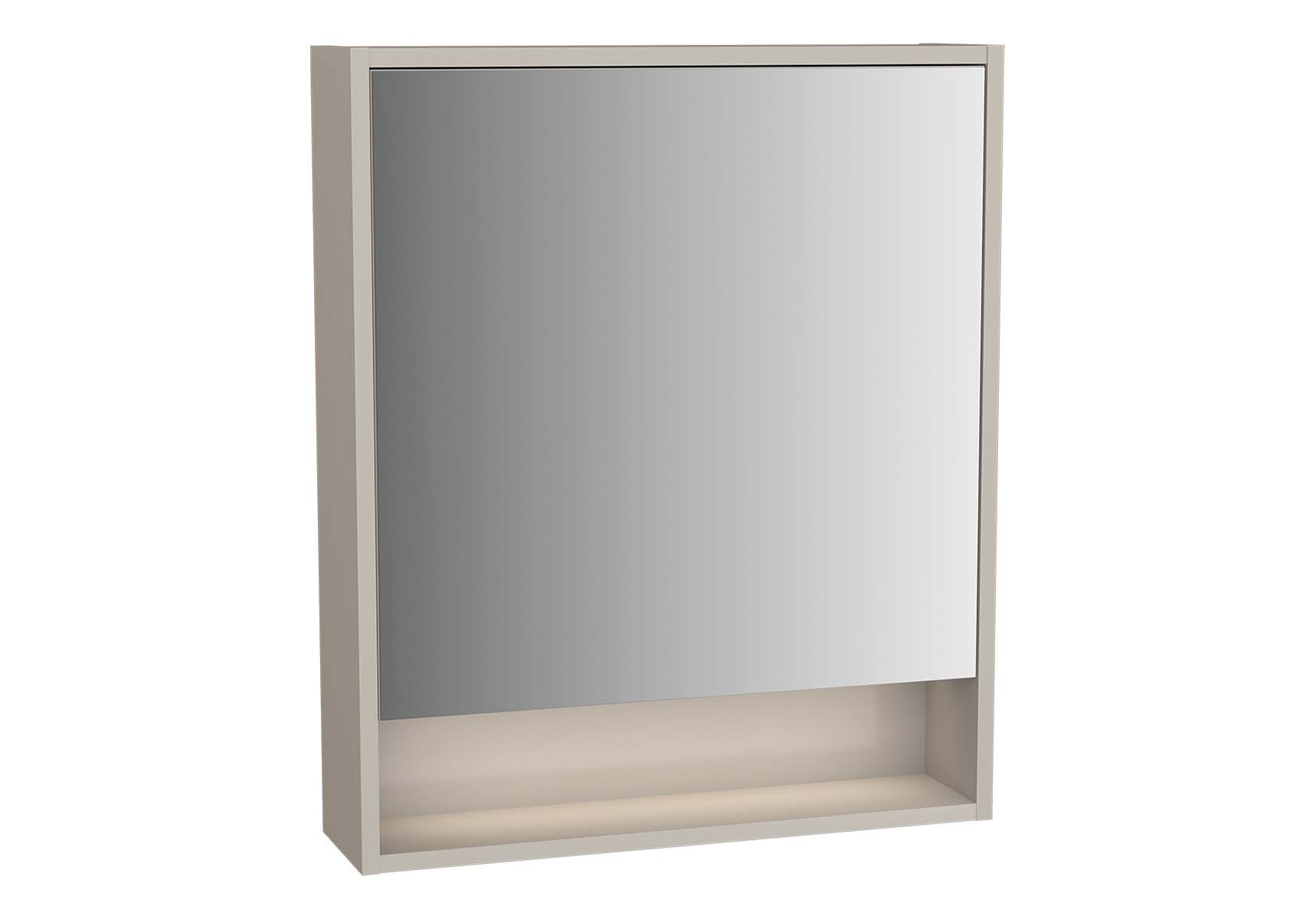 Integra Mirror Cabinet, 60 cm, Grey Elm & Gritstone, left