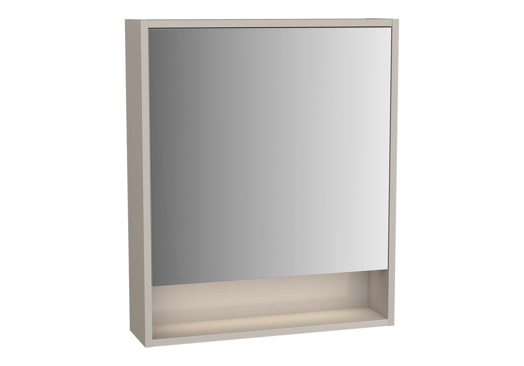 Integra Mirror Cabinet, 60 cm, Grey Elm & Gritstone, right