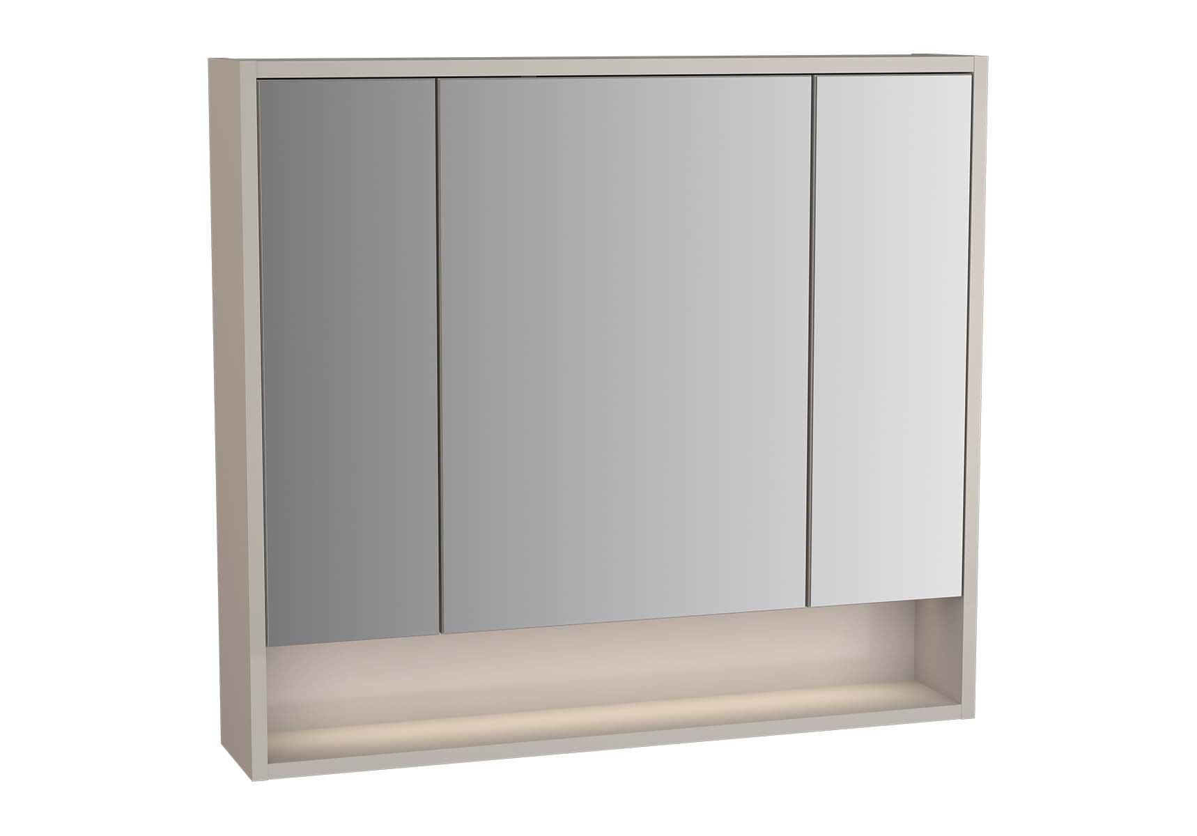 Integra Mirror Cabinet, 80 cm, Grey Elm & Gritstone