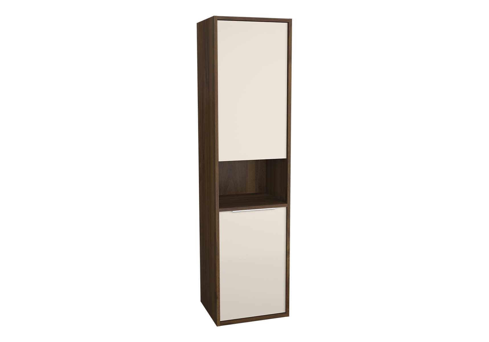 Integra Tall Unit, 40 cm, with laundry basket, Cashmere & Metallic Walnut, right