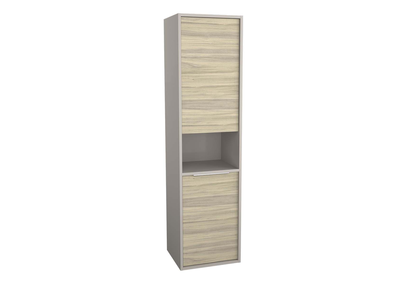 Integra Tall Unit, 40 cm, with laundry basket, Grey Elm & Gritstone, right