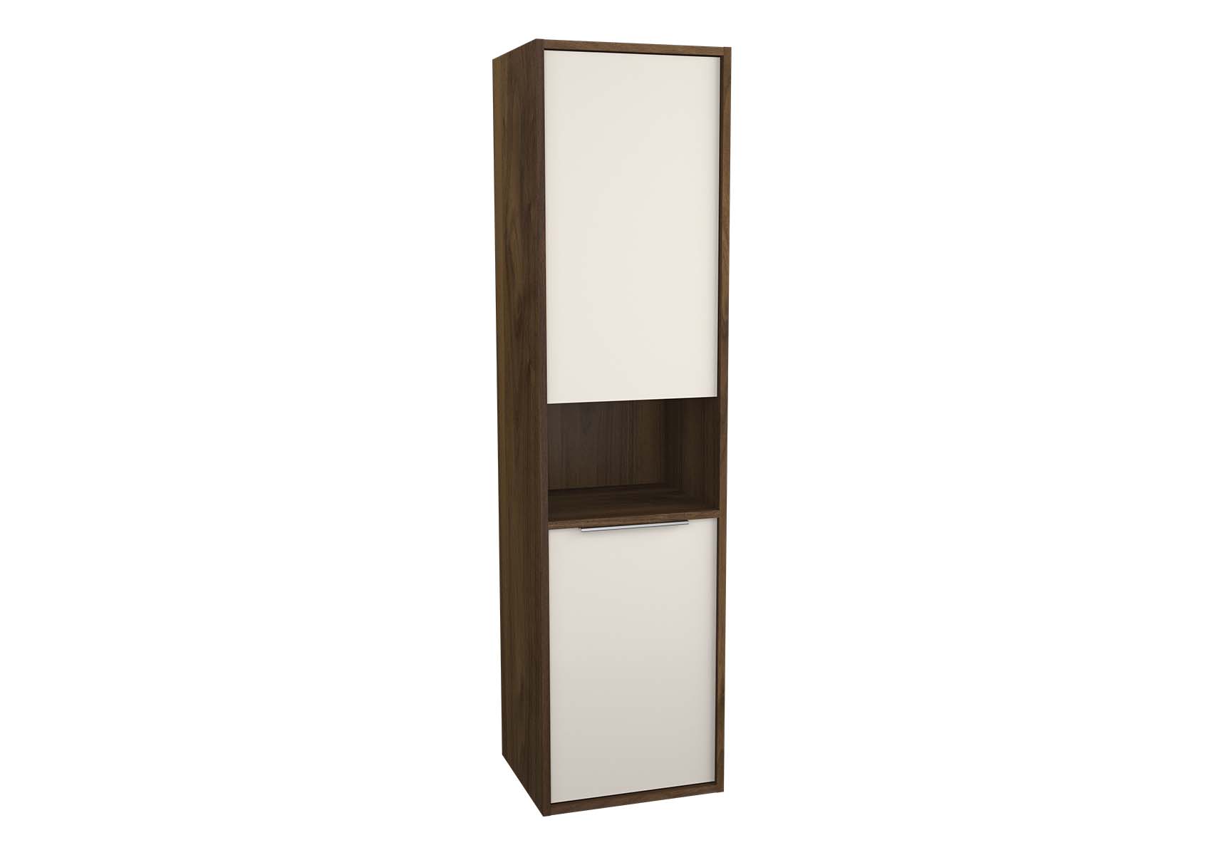 Integra Tall Unit, 40 cm, Cashmere & Metallic Walnut, right