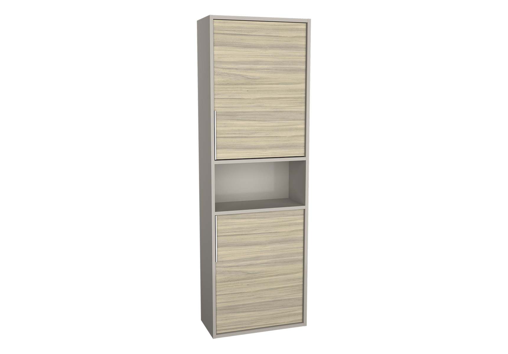 Integra Narrow Tall Unit, 50 cm, Grey Elm & Gritstone, left