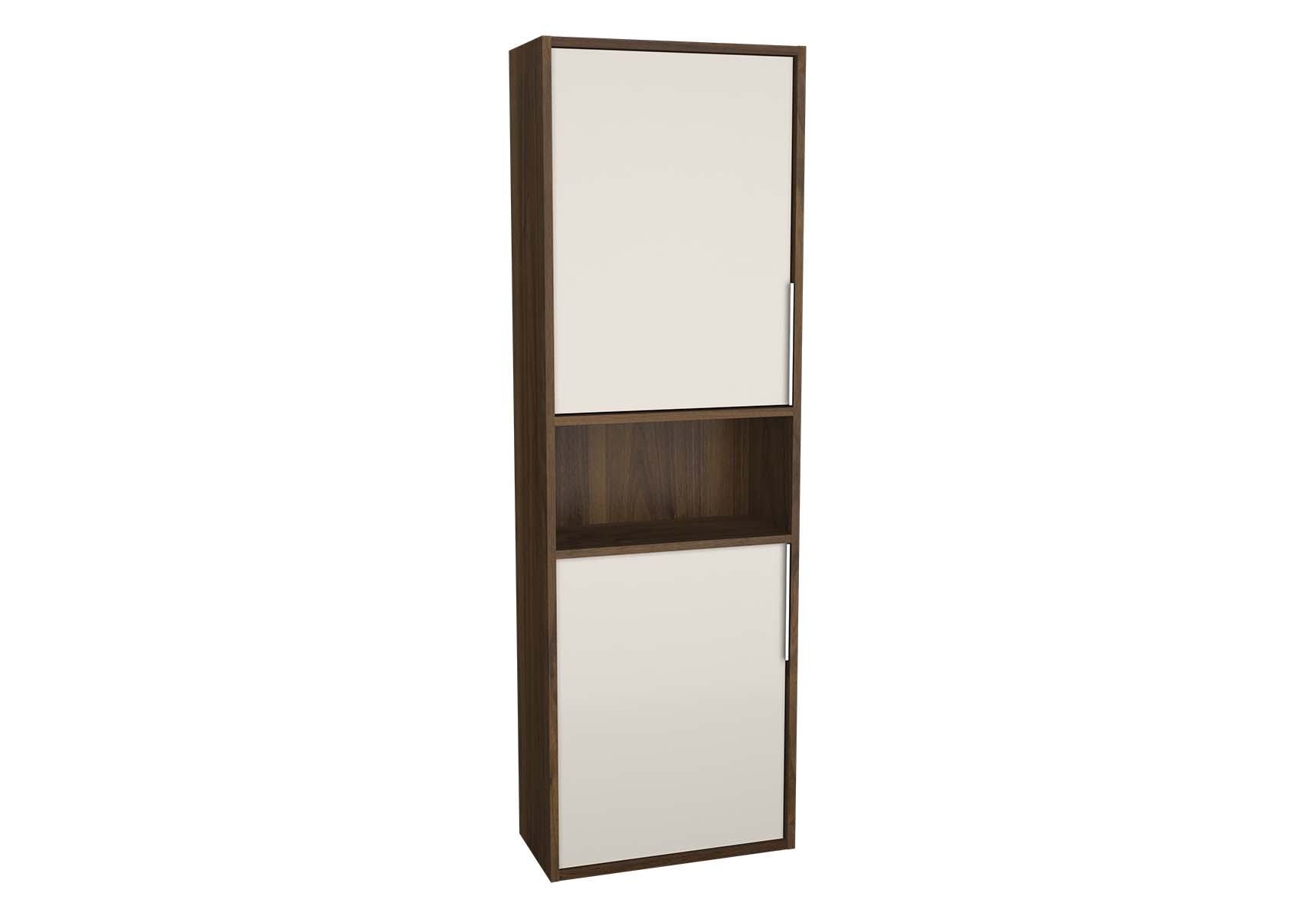 Integra Narrow Tall Unit, 50 cm, Cashmere & Narrowk Walnut, right