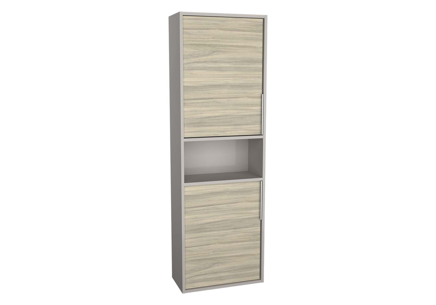 Integra Narrow Tall Unit, 50 cm, Grey Elm & Gritstone, right