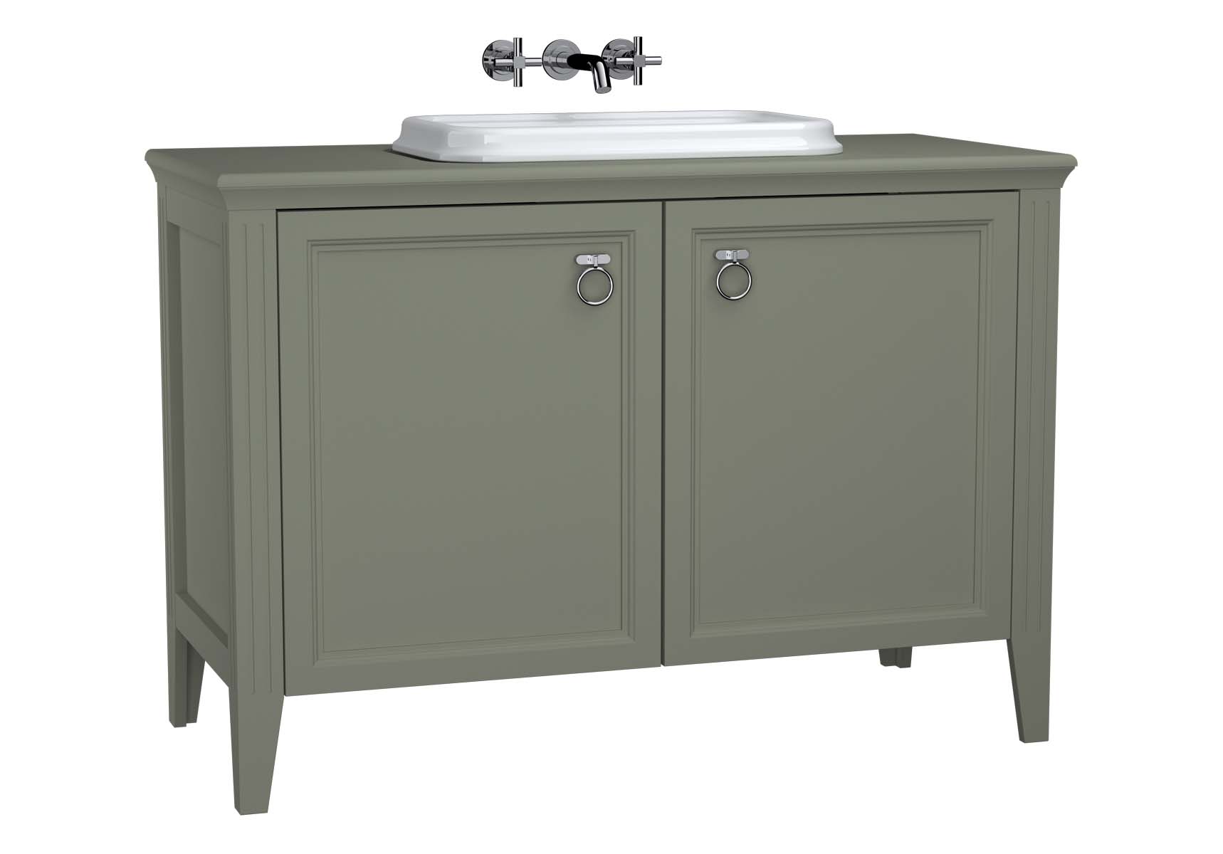 Valarte Washbasin Unit, 120 cm, with doors, with countertop washbasin, Matte Grey