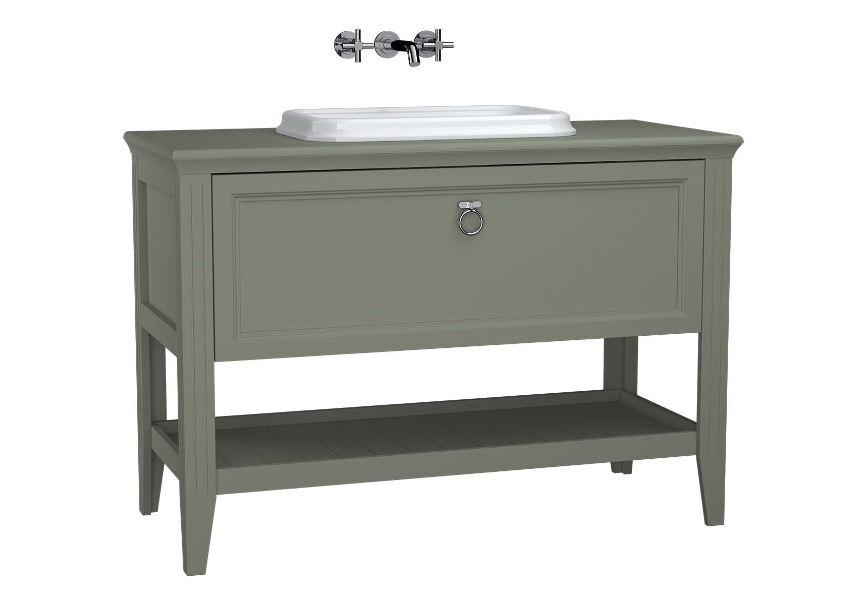 Valarte Washbasin Unit, 120 cm, with drawers, with countertop washbasin, Matte Grey