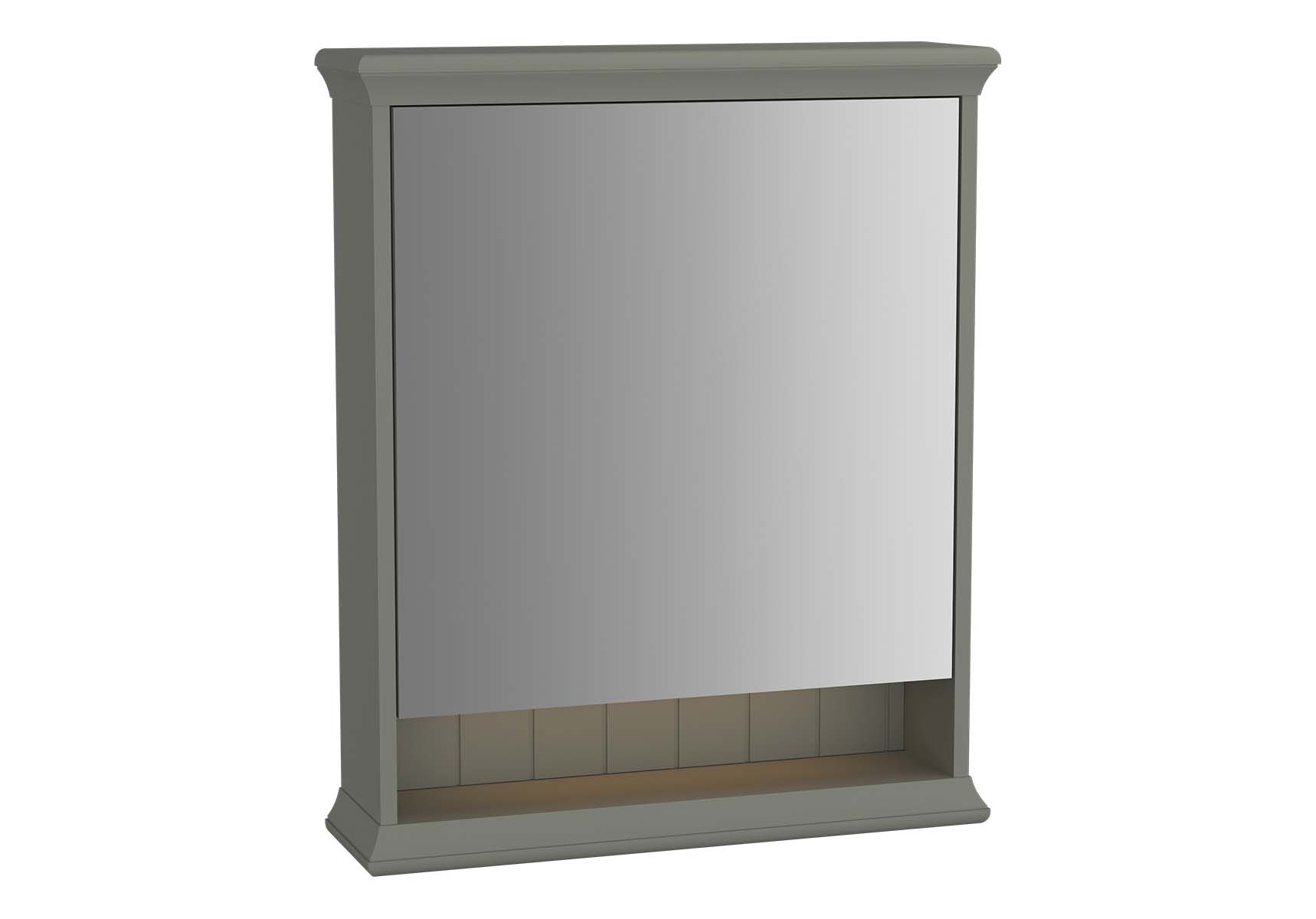 Valarte Mirror Cabinet, 65 cm, Matte Grey, left