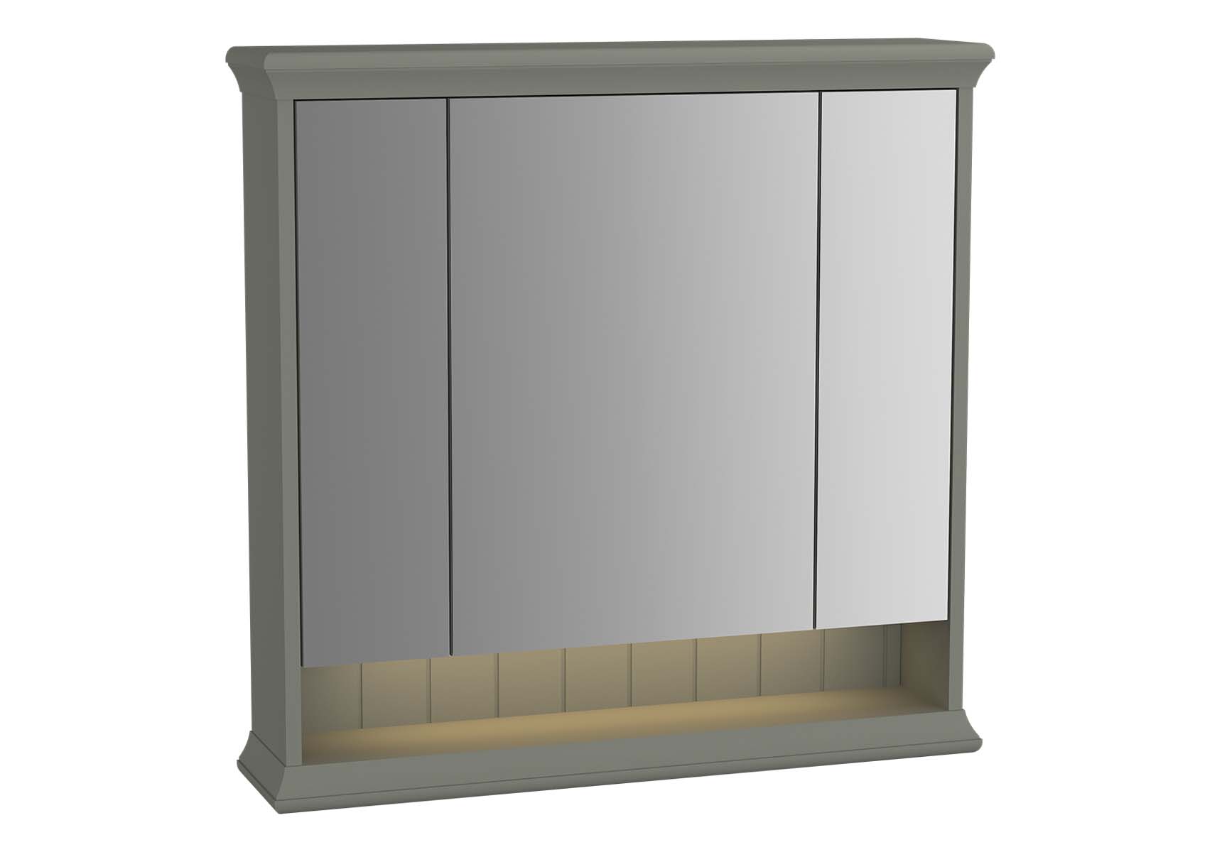 Valarte Mirror Cabinet, 80 cm, Matte Grey