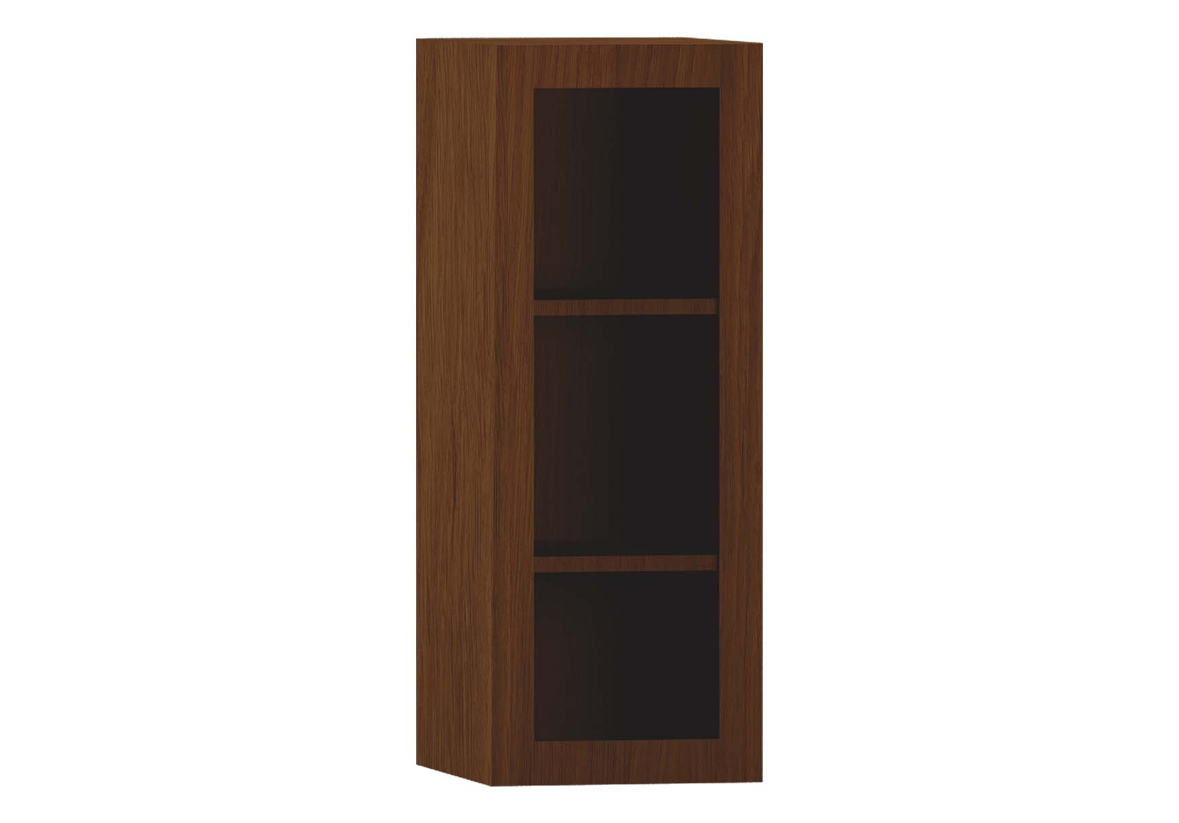 Upper Cabinet, with glass doors, Metallic Walnut, left