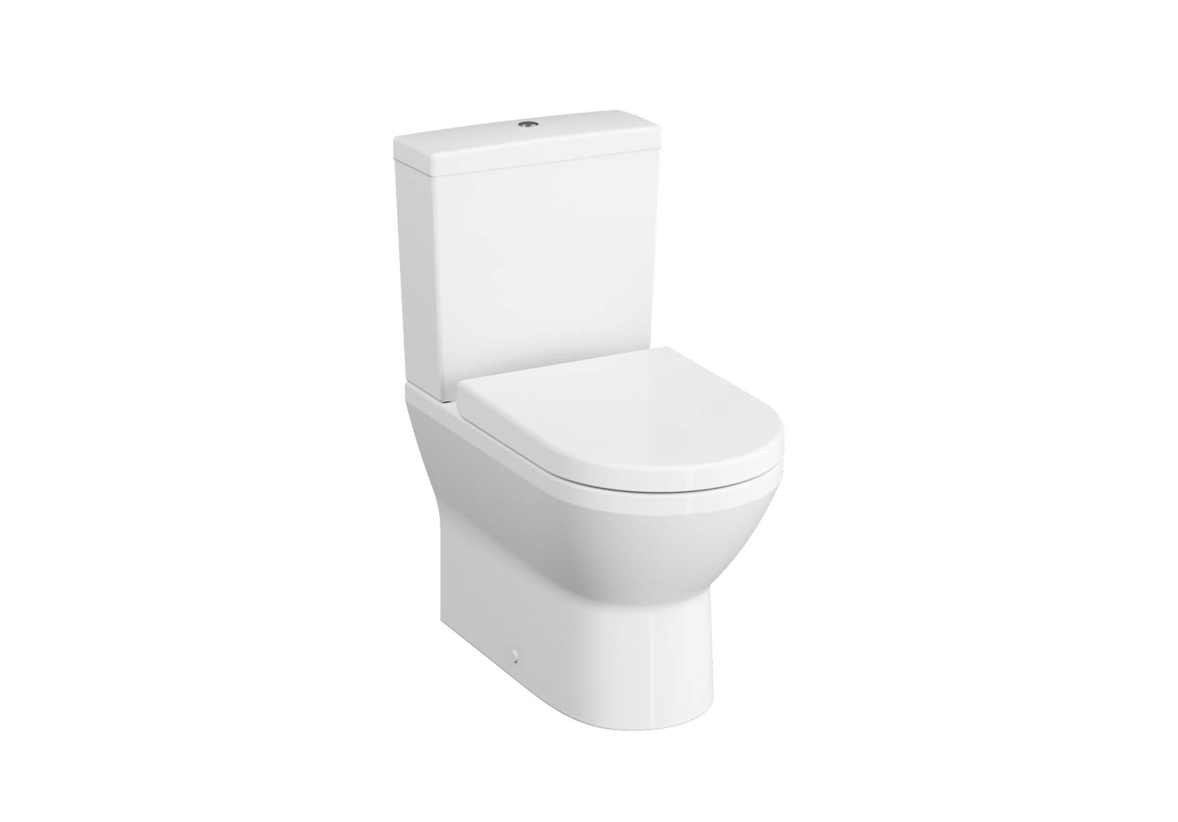Rim-Ex Close-Coupled WC Pan, Back-To-Wall, 62 cm, Without Side Holes