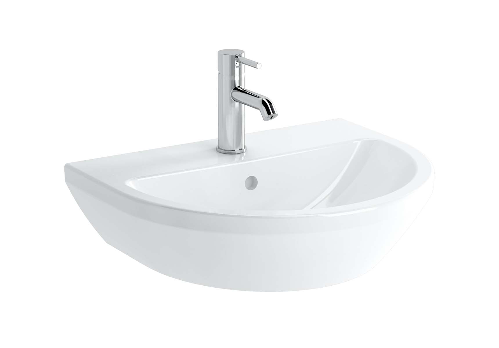 Washbasin, 55 cm, One Tap Hole, With Overflow Hole