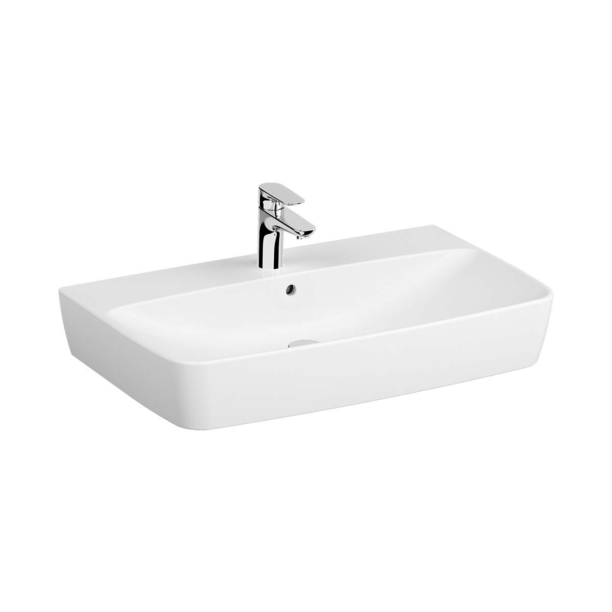 Washbasin, 80 cm, One Tap Hole, With Overflow Hole, For Countertop Use