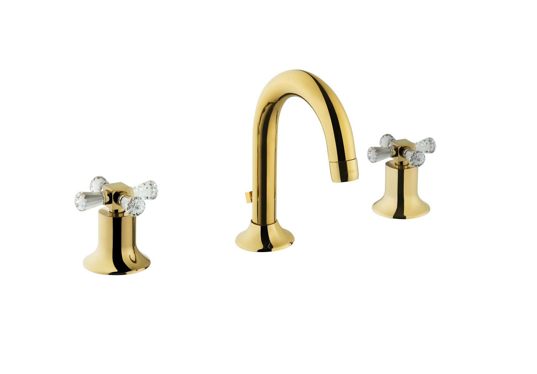 Juno Crystals From Swarovski Elements  Basin Mixer  (For 3-Hole Basins - (with Pop-Up)