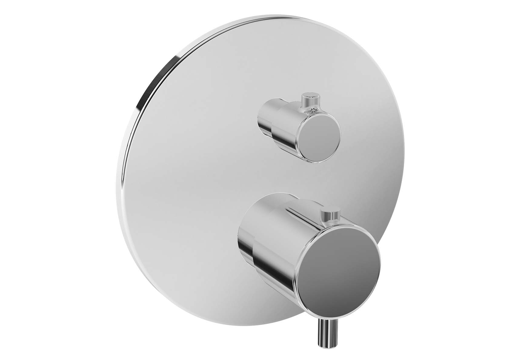 Pure Built-In Thermostatic Bath/Shower Mixer, V-Box-Exposed Part, Chrome