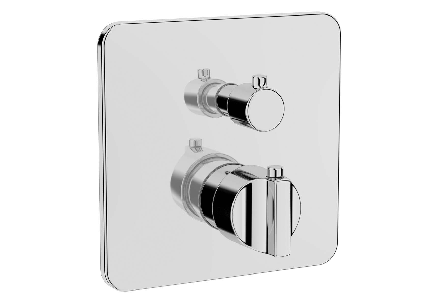 Suit Built-In Thermostatic Bath/Shower Mixer, V-Box-Exposed Part, Chrome