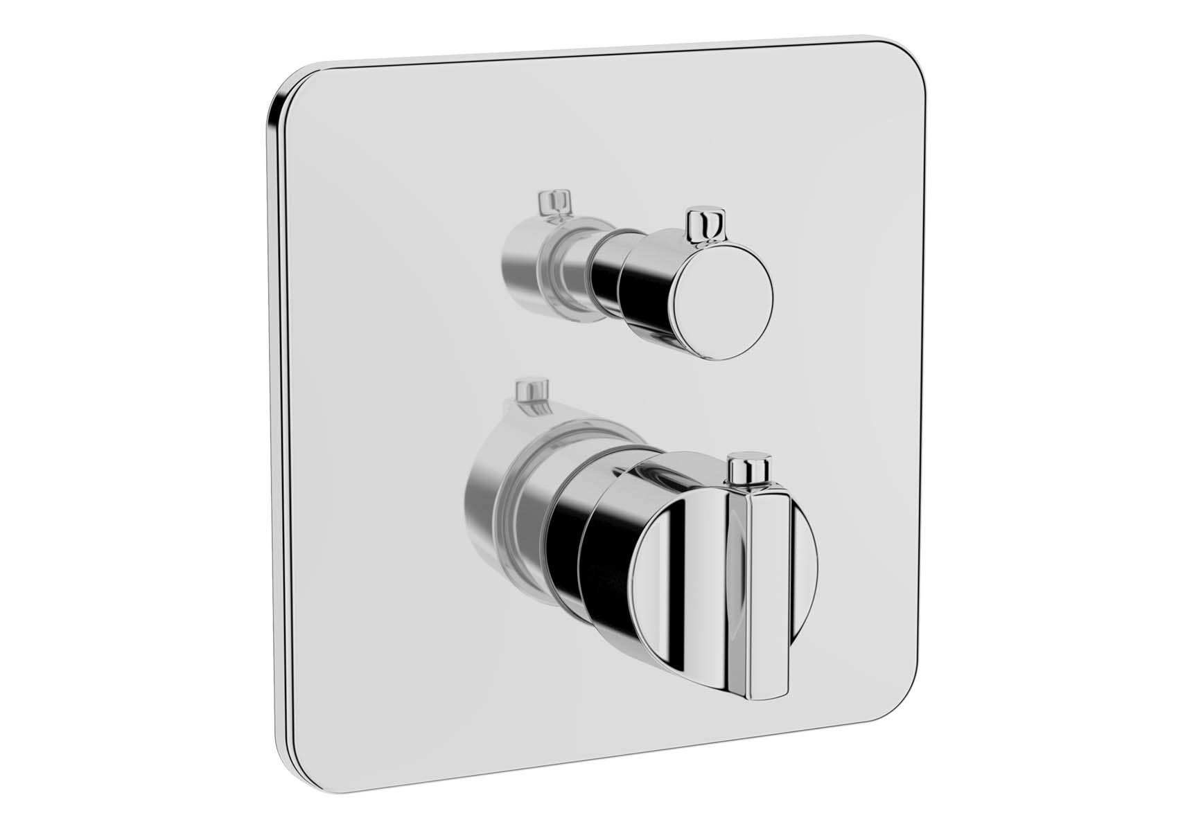 Suit Built-In Thermostatic Shower Mixer, V-Box-Exposed Part, Chrome