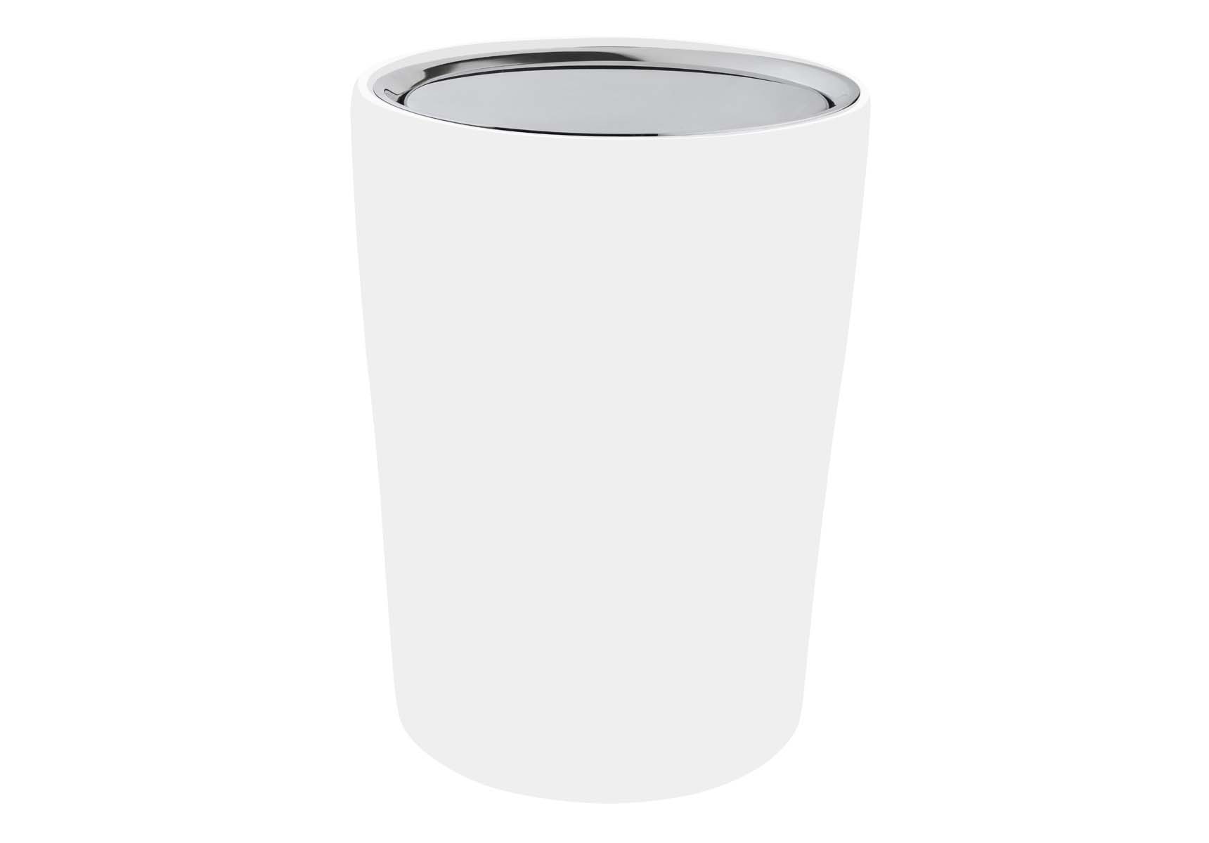 Eternity Trash Bin - White / Shinny Chrome