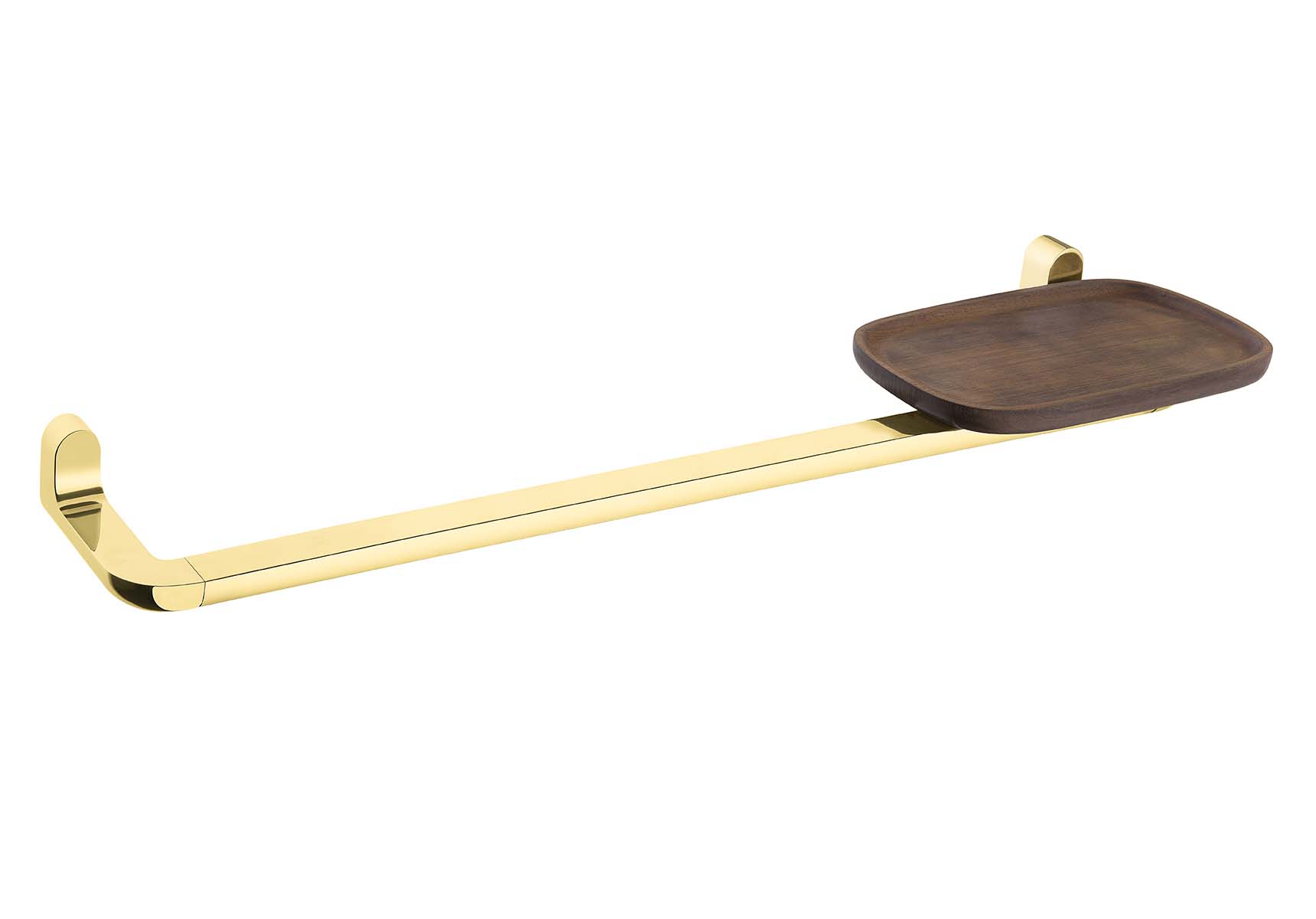 Eternity Long Towel Holder with Shelf - Gold
