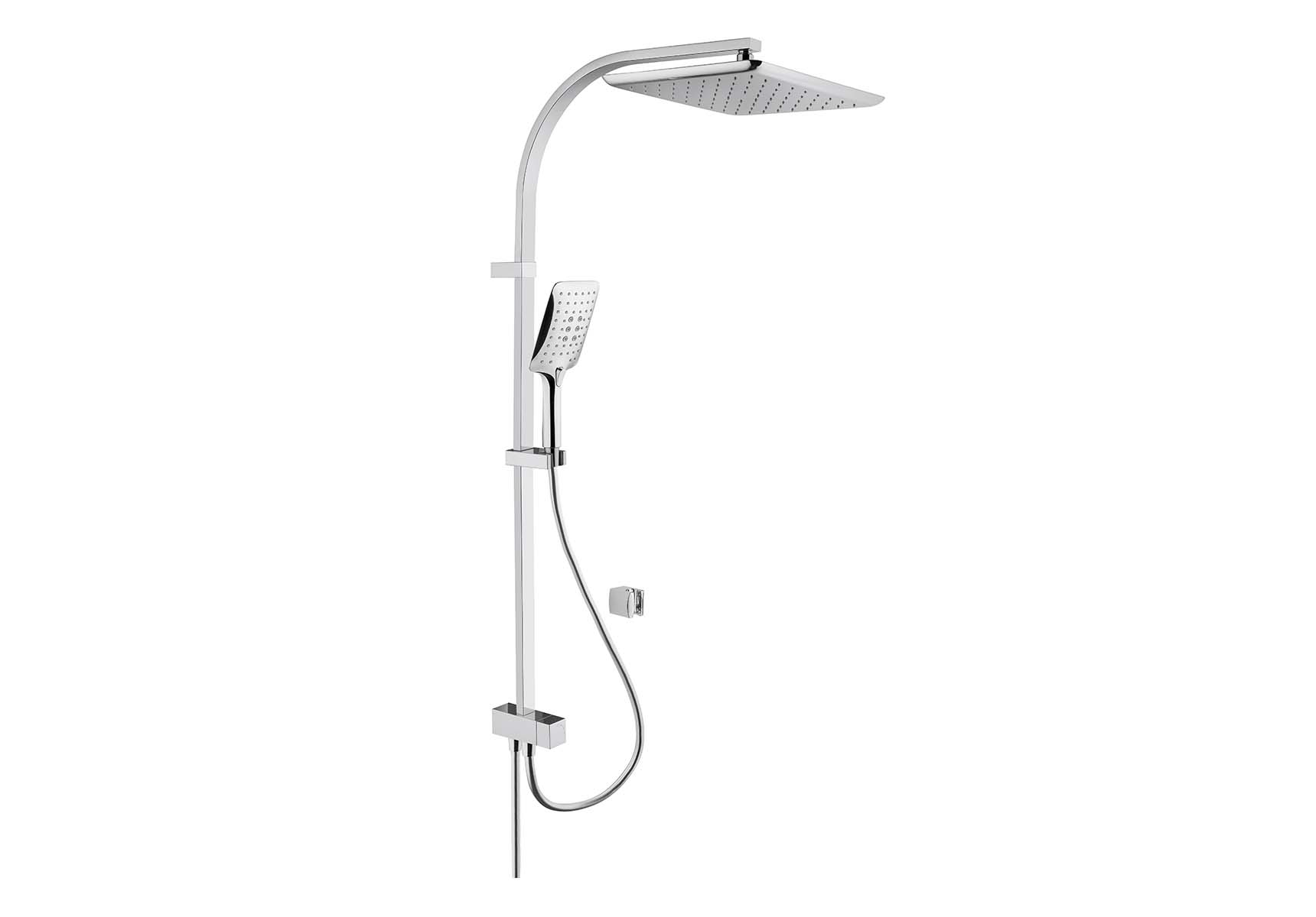 Shine Square Shower Column, Chrome