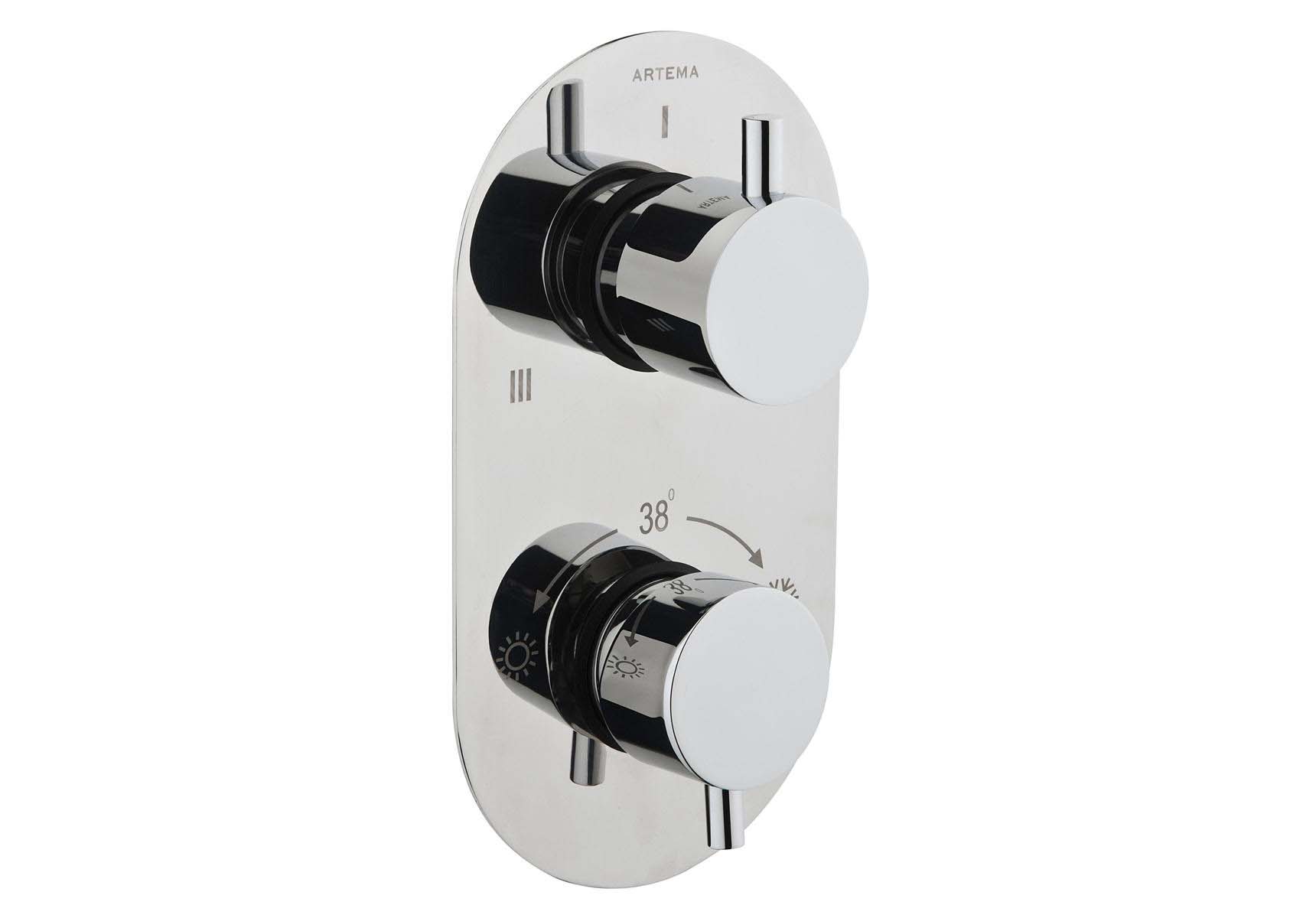 Aquatech Built-in Thermostatic Bath/Shower Mixer (180° Turn - 1+3 Way Diverter)