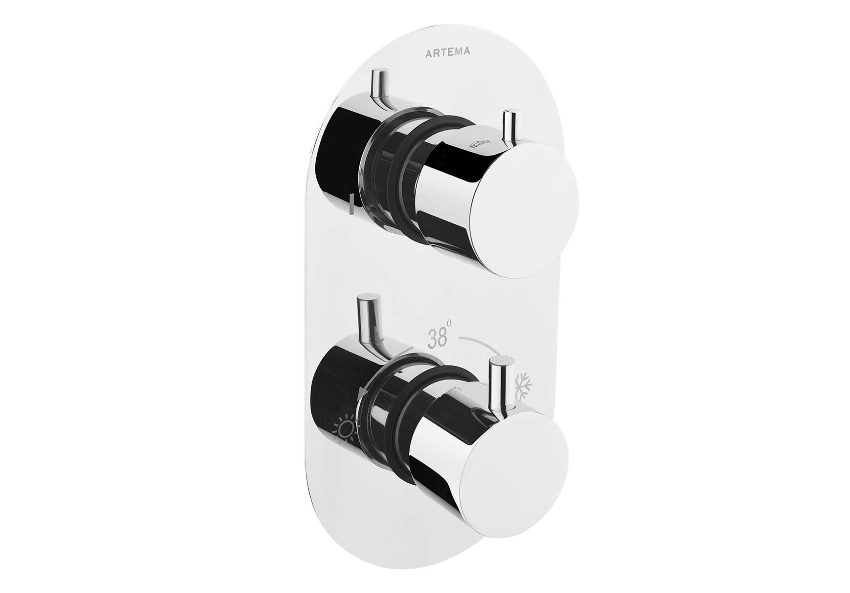 AquaHeat R2 Built-in Shower Mixer, 1-Way Diverter, Chrome