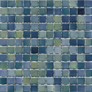 2.5x2.5 Colorline Mosaic Green - Blue Glossy